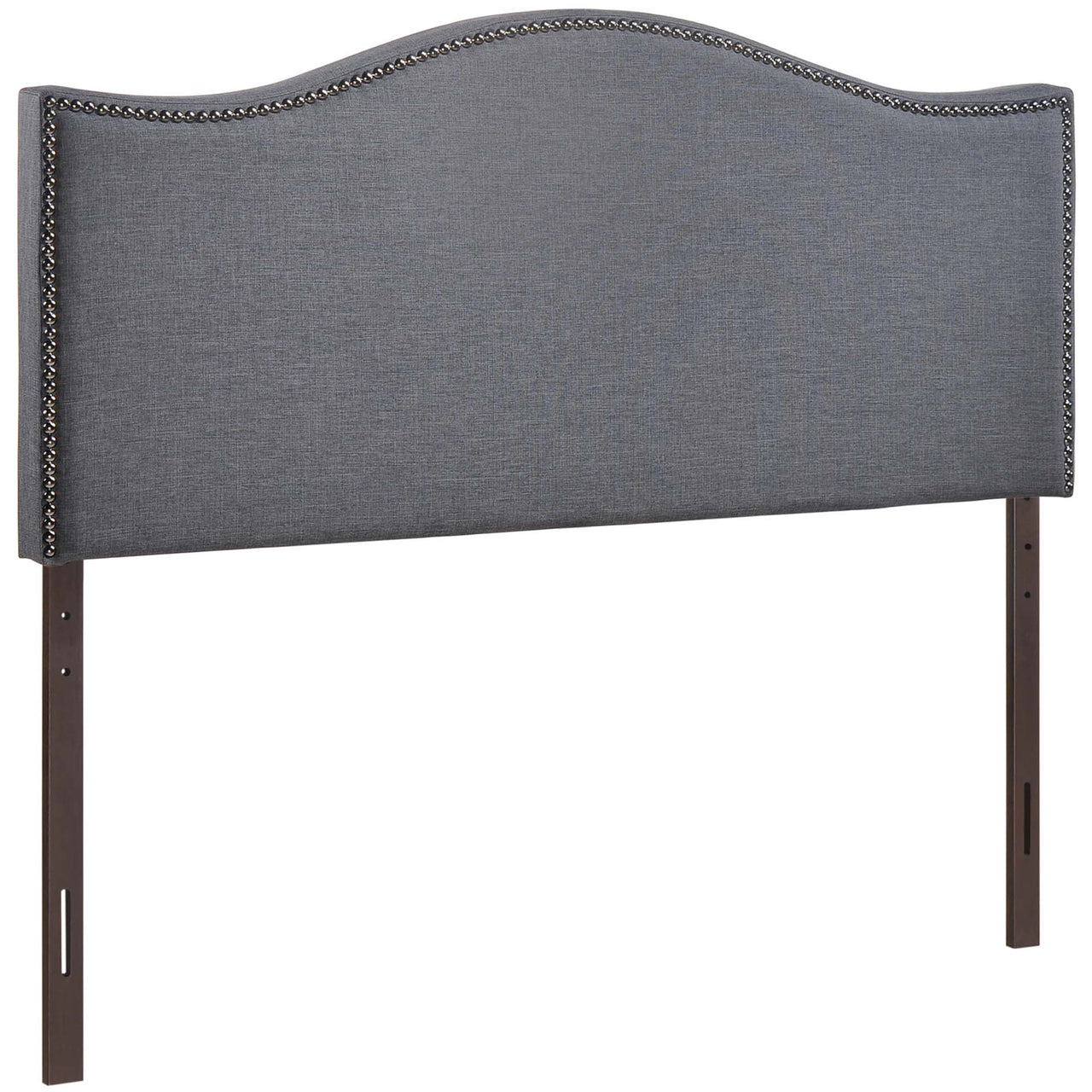 Curve Upholstered Queen Headboard, Gray
