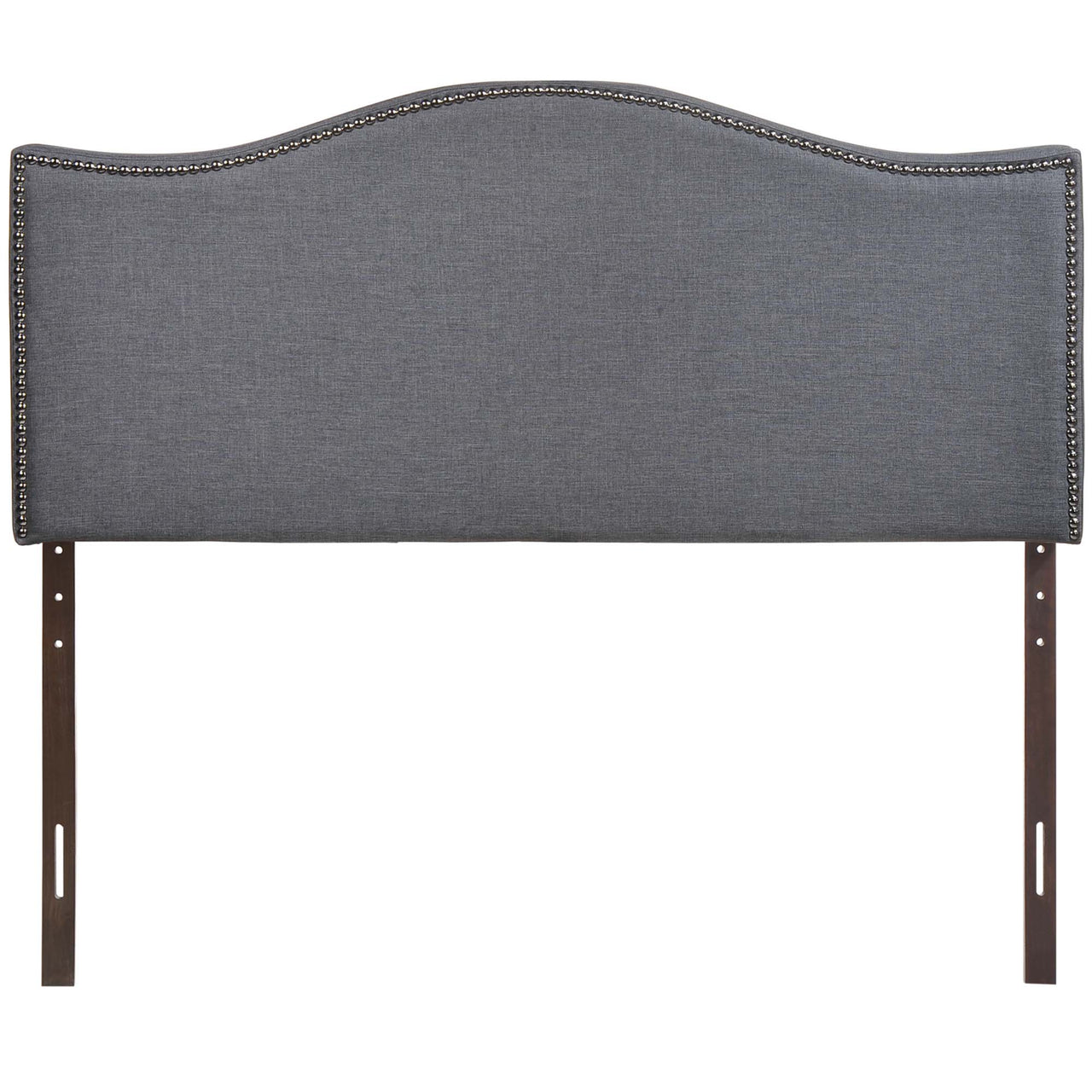 Curve Upholstered Queen Headboard, Gray