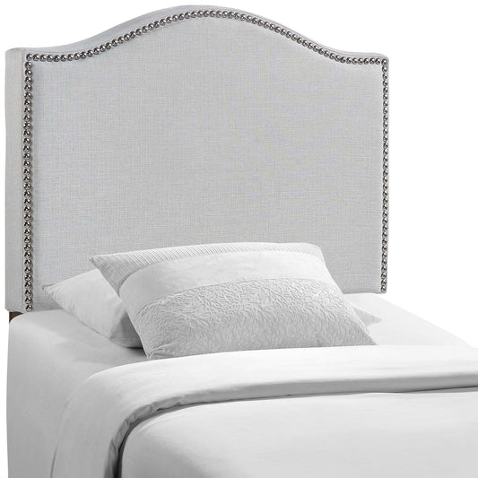 Curve Upholstered Twin Headboard, Light Gray