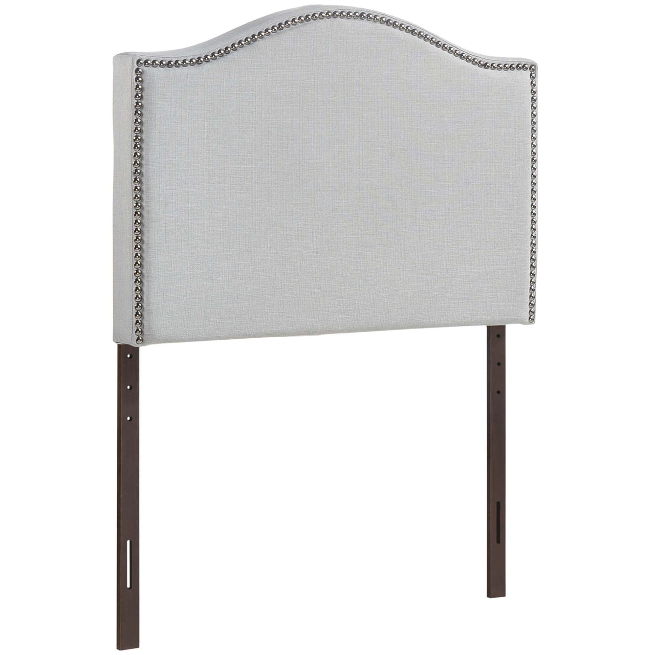 Curve Upholstered Twin Headboard, Light Gray