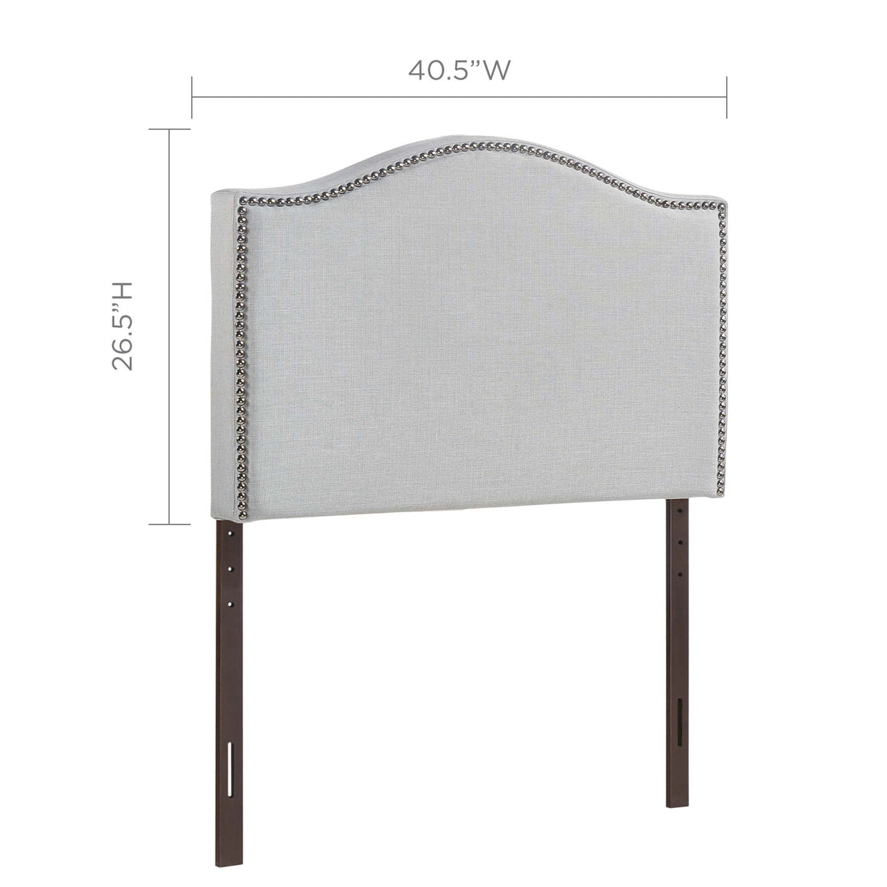 Curve Upholstered Twin Headboard, Light Gray