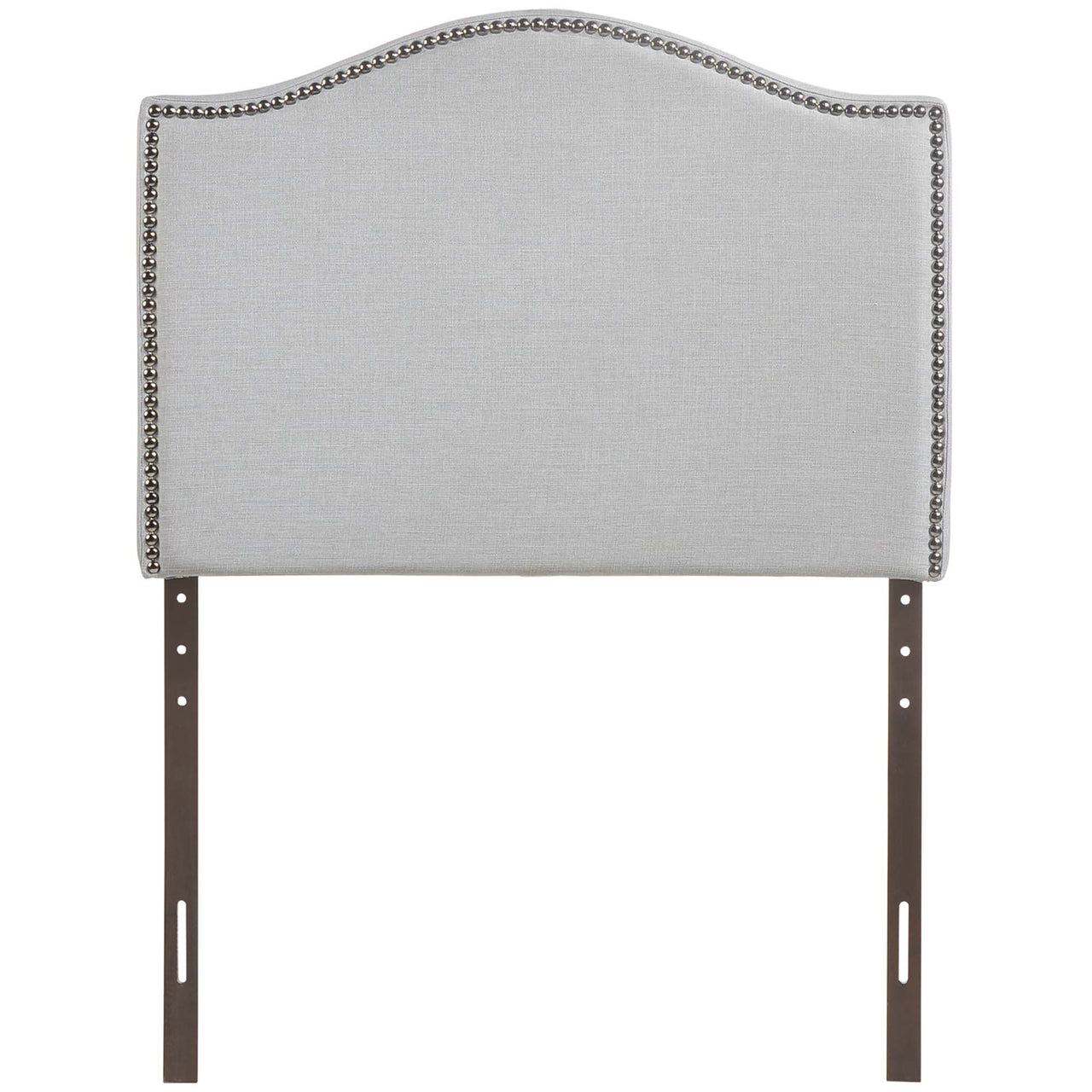 Curve Upholstered Twin Headboard, Light Gray