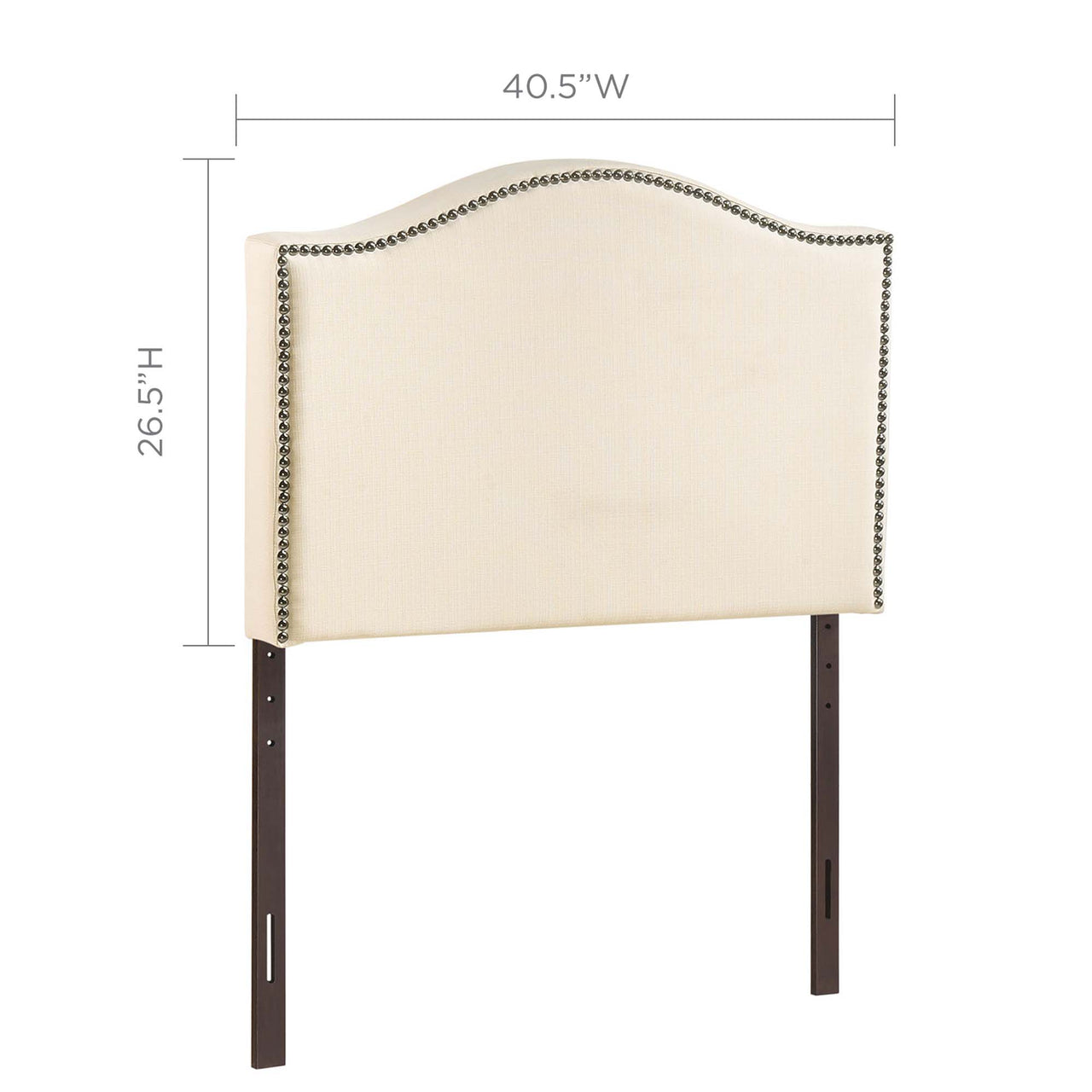Curve Upholstered Twin Headboard, Ivory