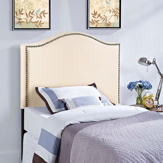 Curve Upholstered Twin Headboard, Ivory
