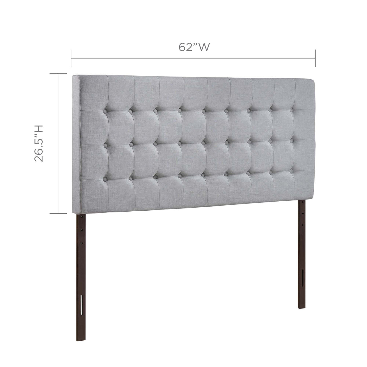 Andryel Fabric Queen Headboard, Light Gray