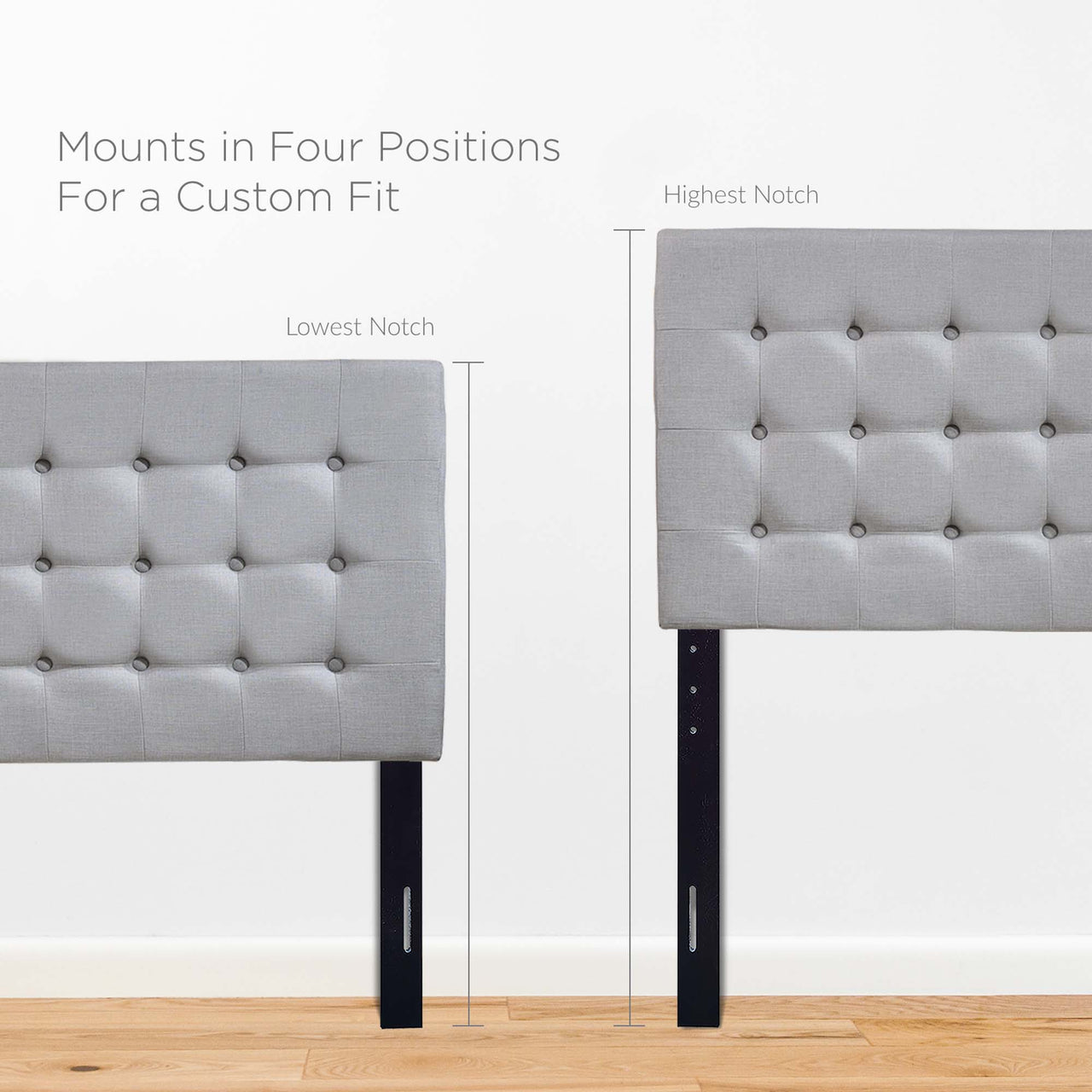 Andryel Fabric Queen Headboard, Light Gray