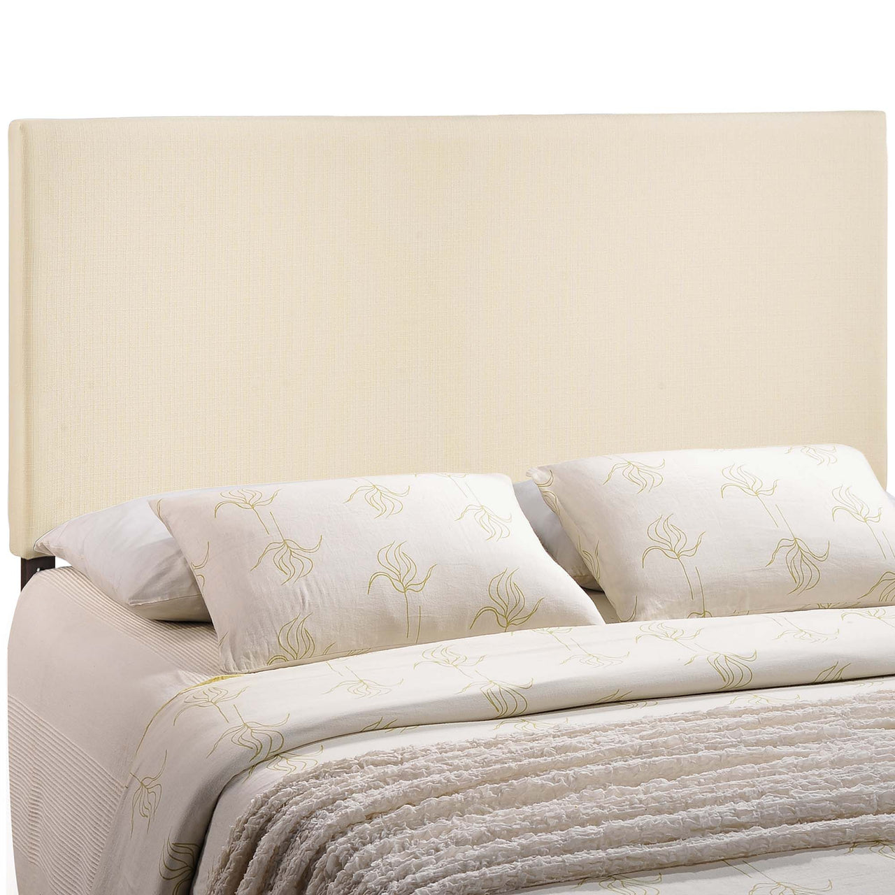 Parchment Fabric King Headboard, Ivory