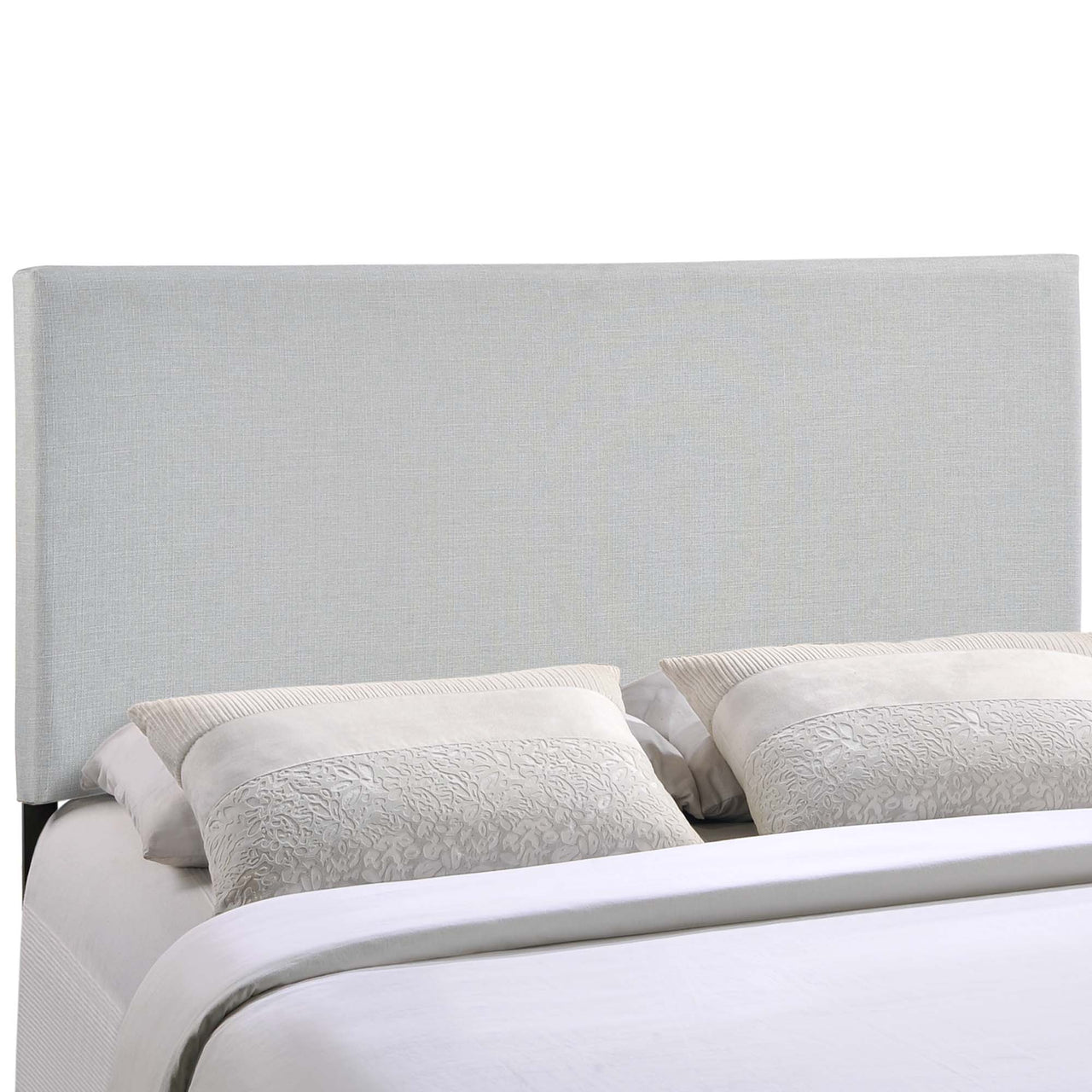 Parchment Fabric Full Headboard, Light Gray