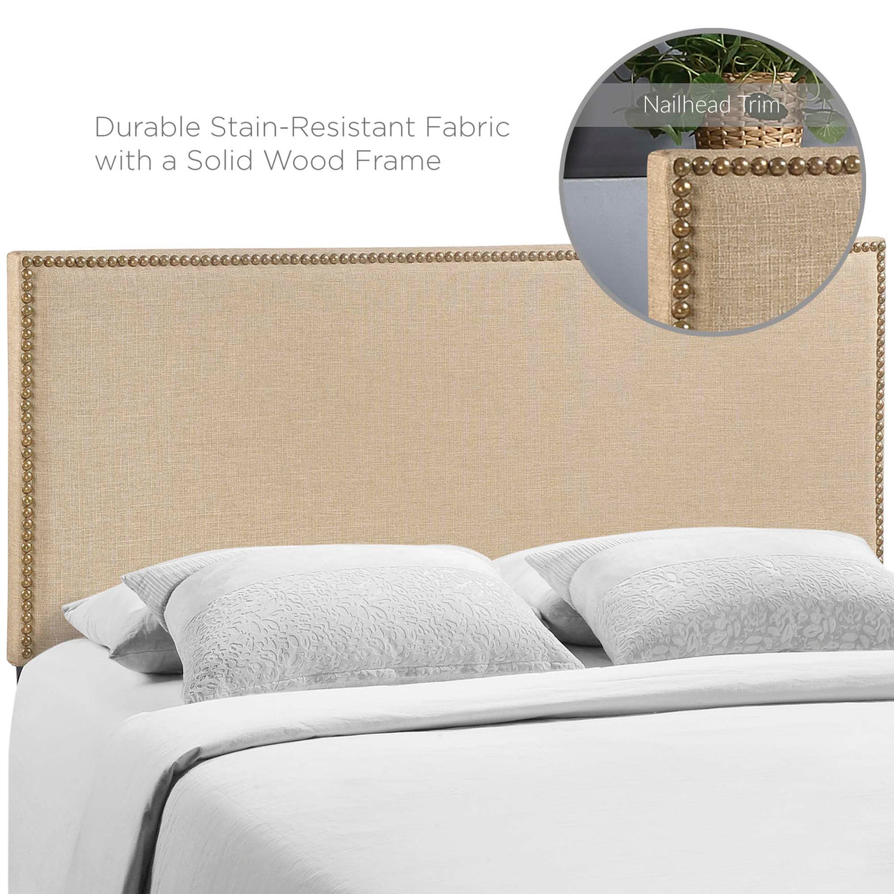 Parchment Queen Headboard, Light Brown
