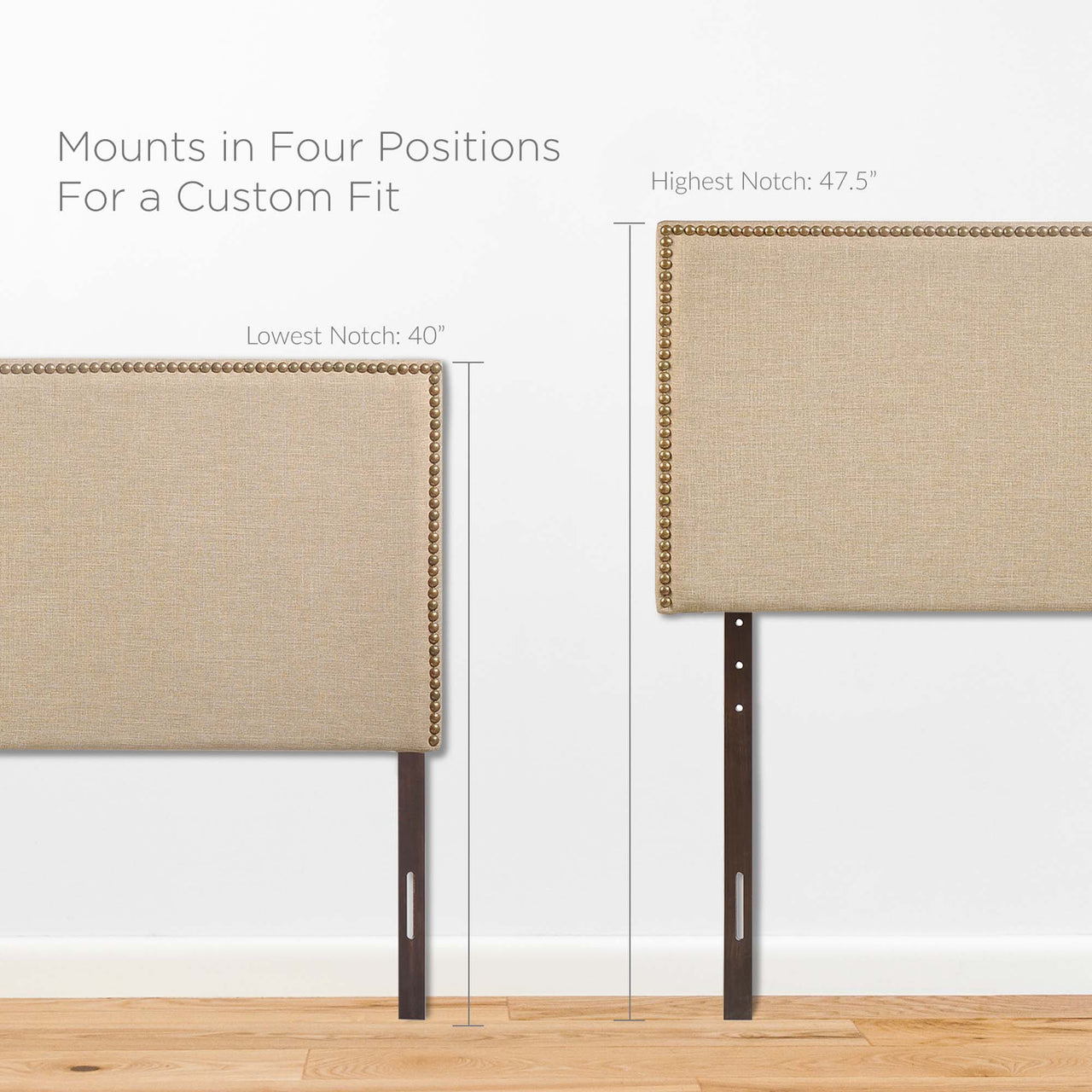 Parchment Queen Headboard, Light Brown