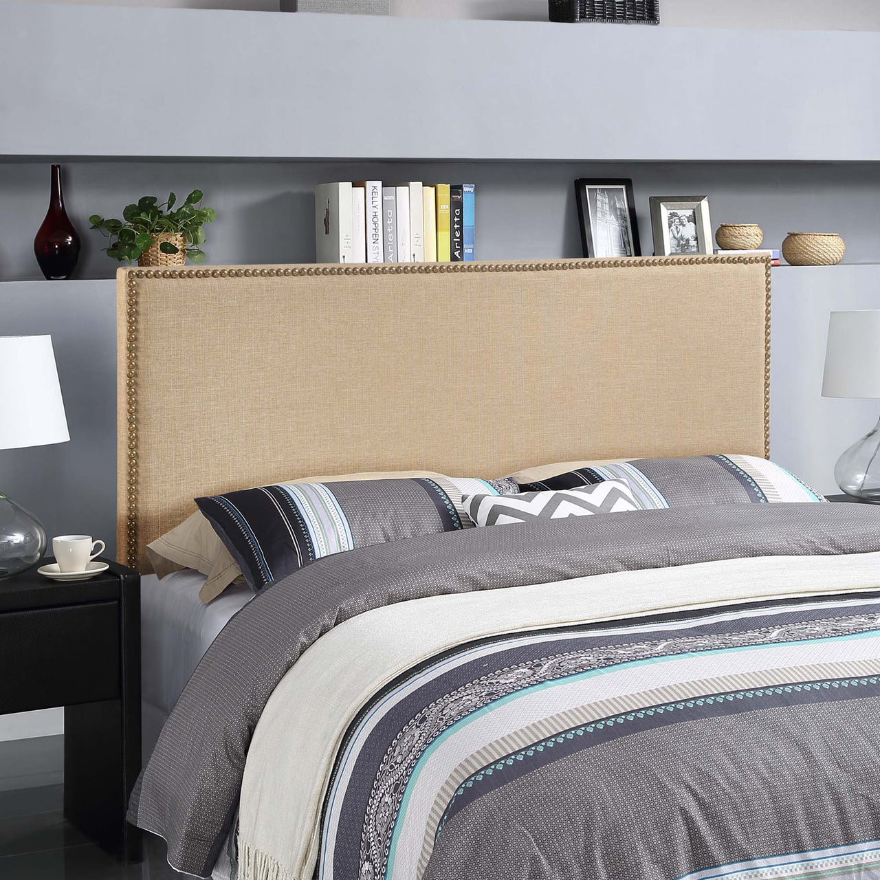 Parchment Queen Headboard, Light Brown