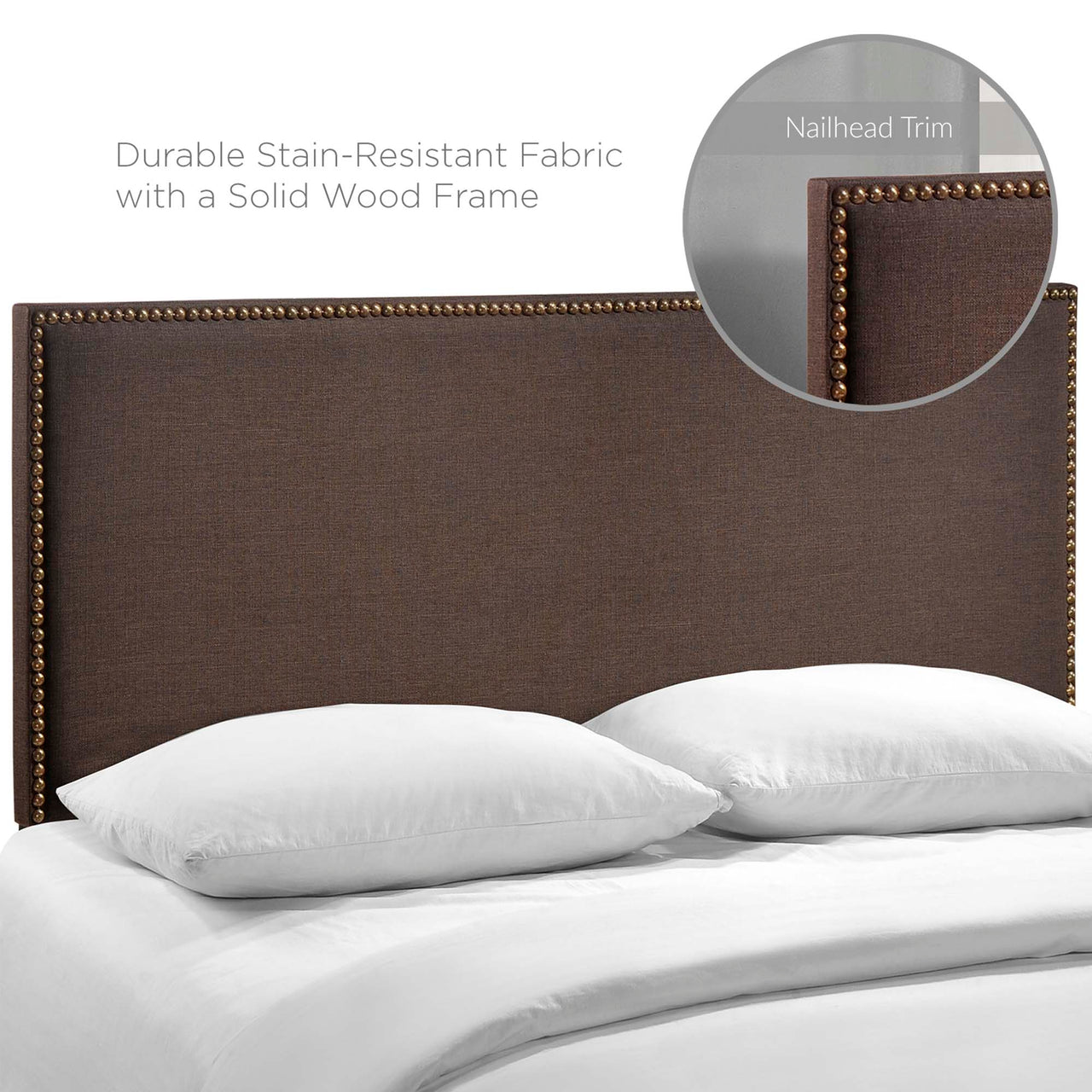 Parchment Queen Headboard, Dark Brown