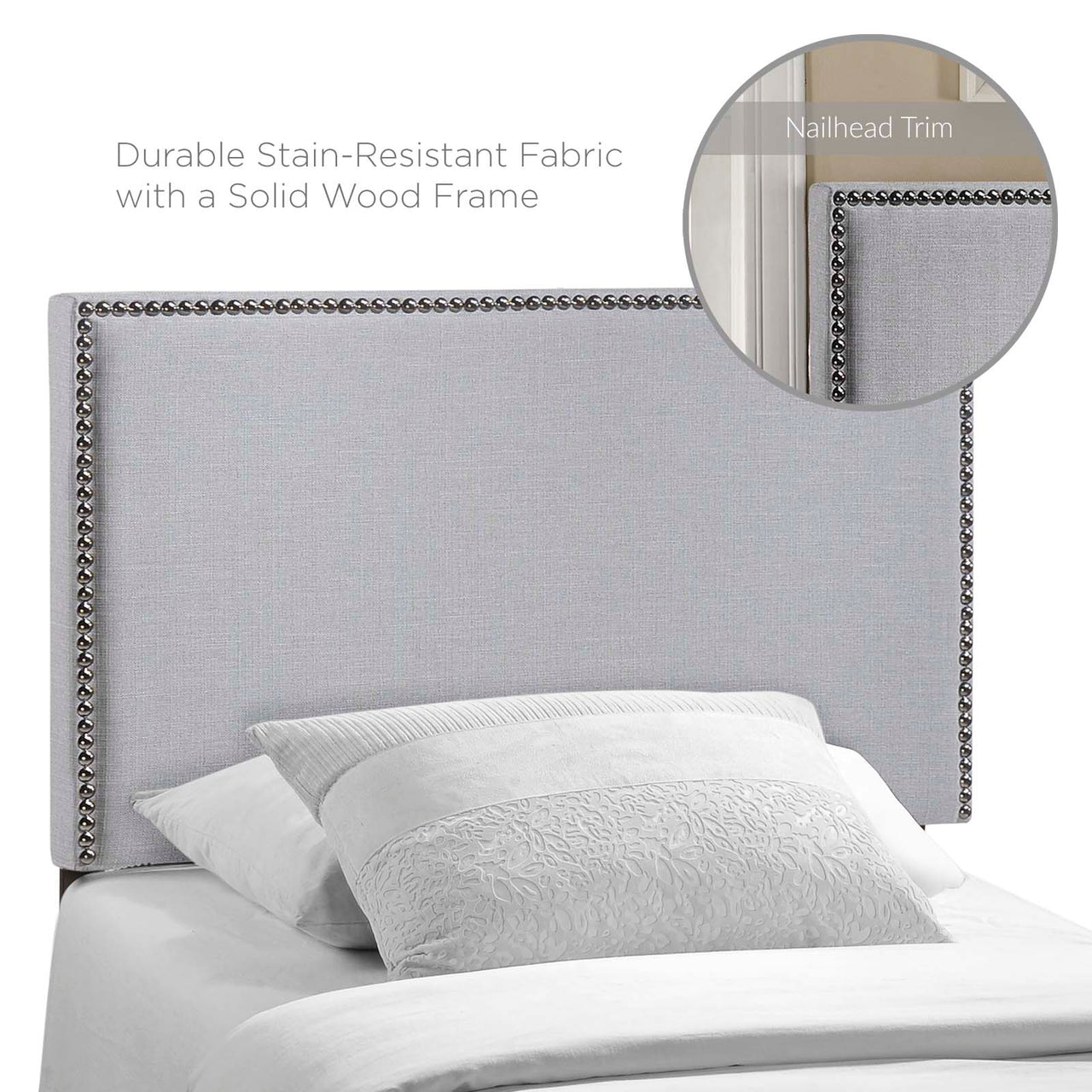 Parchment Twin Headboard, Light Gray