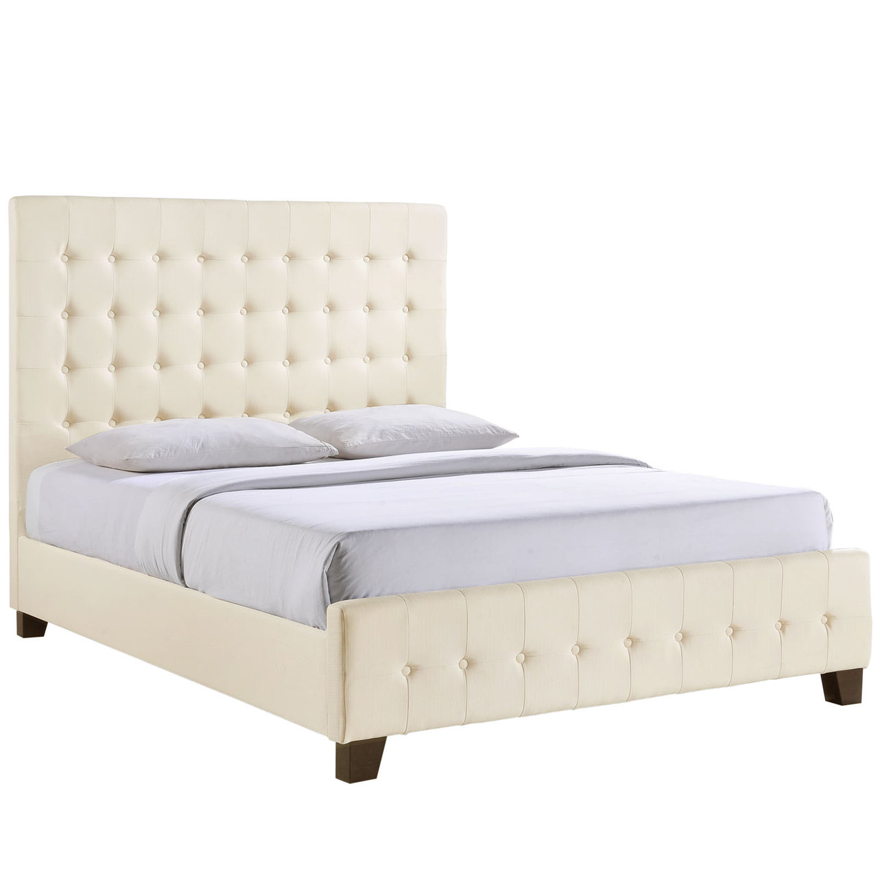 Lorisse Fabric Queen Bed, Ivory