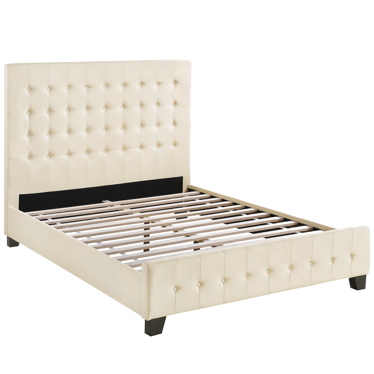 Lorisse Fabric Queen Bed, Ivory