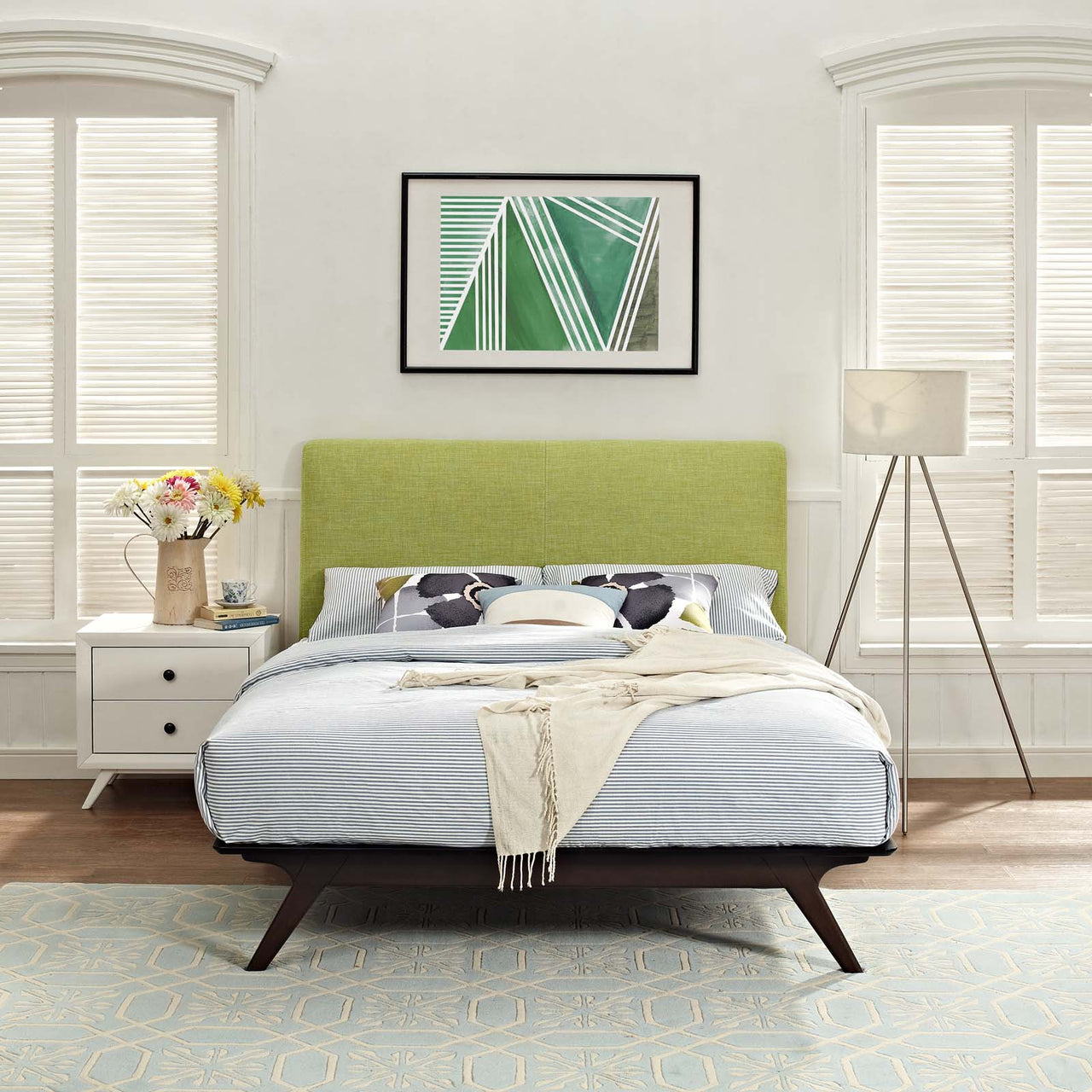Simplicity Queen Bed, Espresso & Green