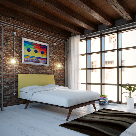 Simplicity Queen Bed, Espresso & Green