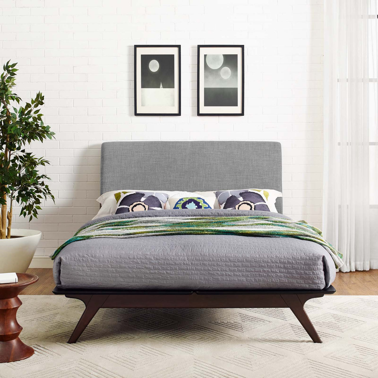 Simplicity Queen Bed, Espresso & Gray