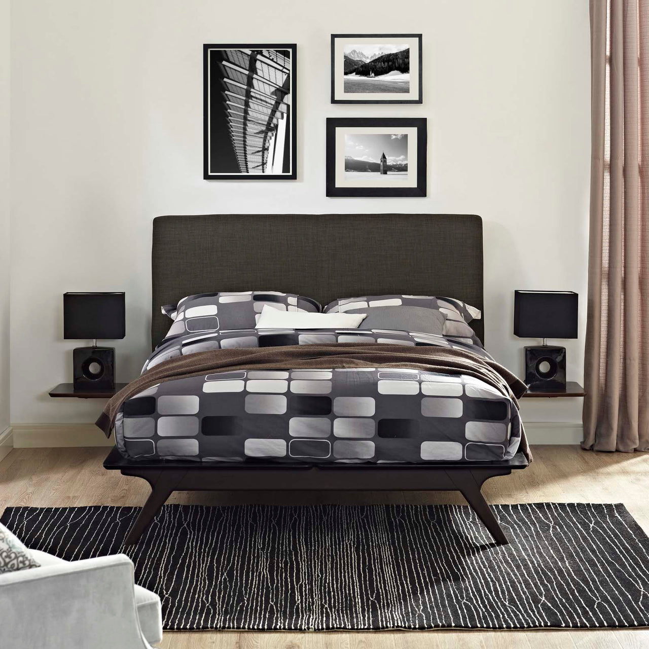Simplicity 3-Piece Queen Bedroom Set, Espresso & Brown