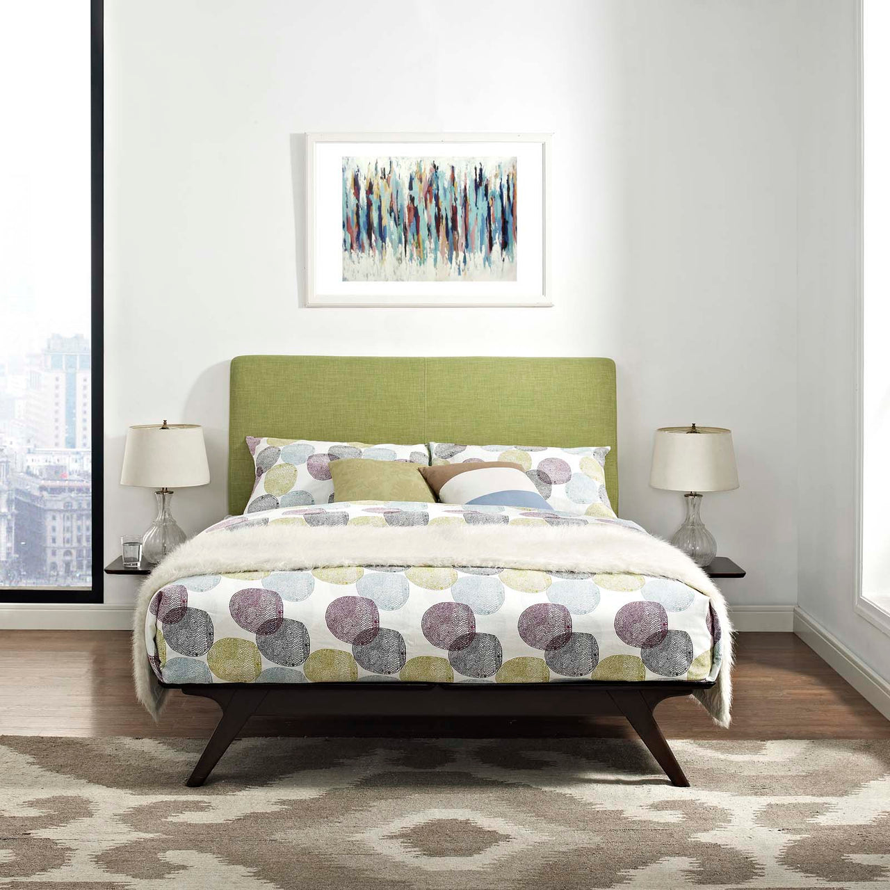 Simplicity 3-Piece Queen Bedroom Set, Espresso & Green