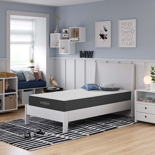 8" Cooling Memory Foam Gel Twin Mattress, AVEM8, White