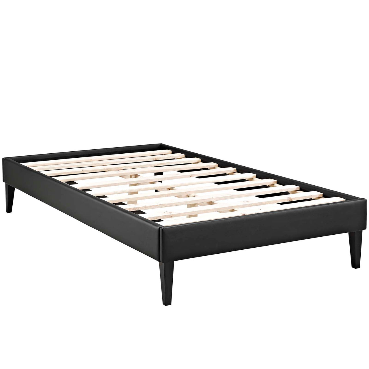Shelley Eco-Leather Twin Bed Frame, Black