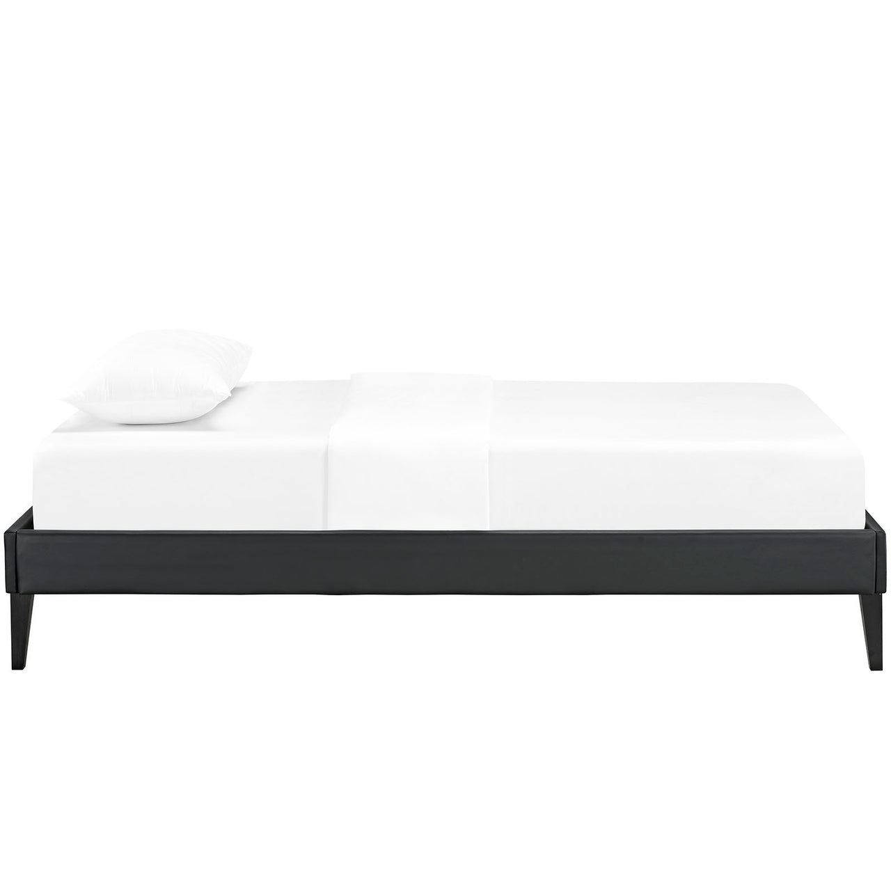 Shelley Eco-Leather Twin Bed Frame, Black