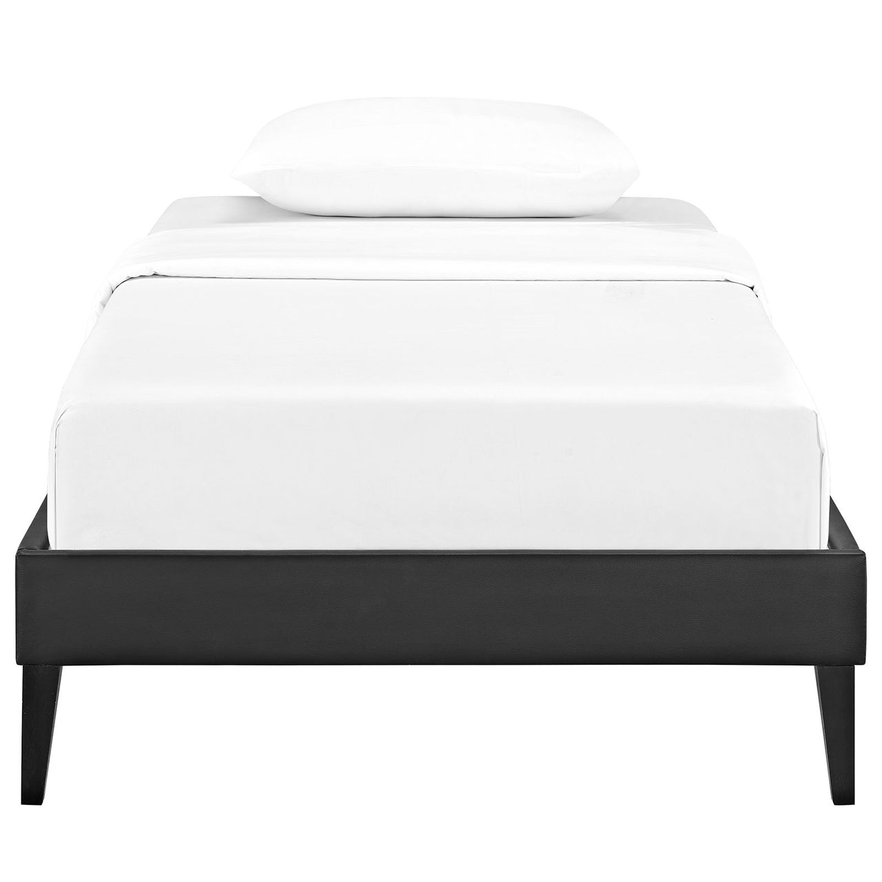 Shelley Eco-Leather Twin Bed Frame, Black