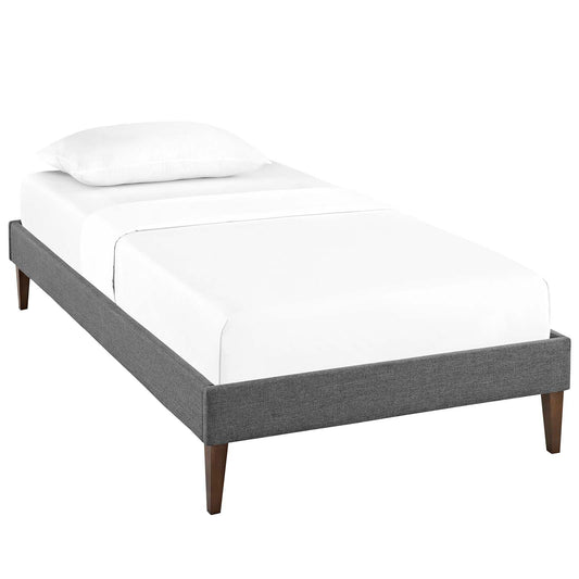 Shelley Fabric Twin Bed Frame, Gray