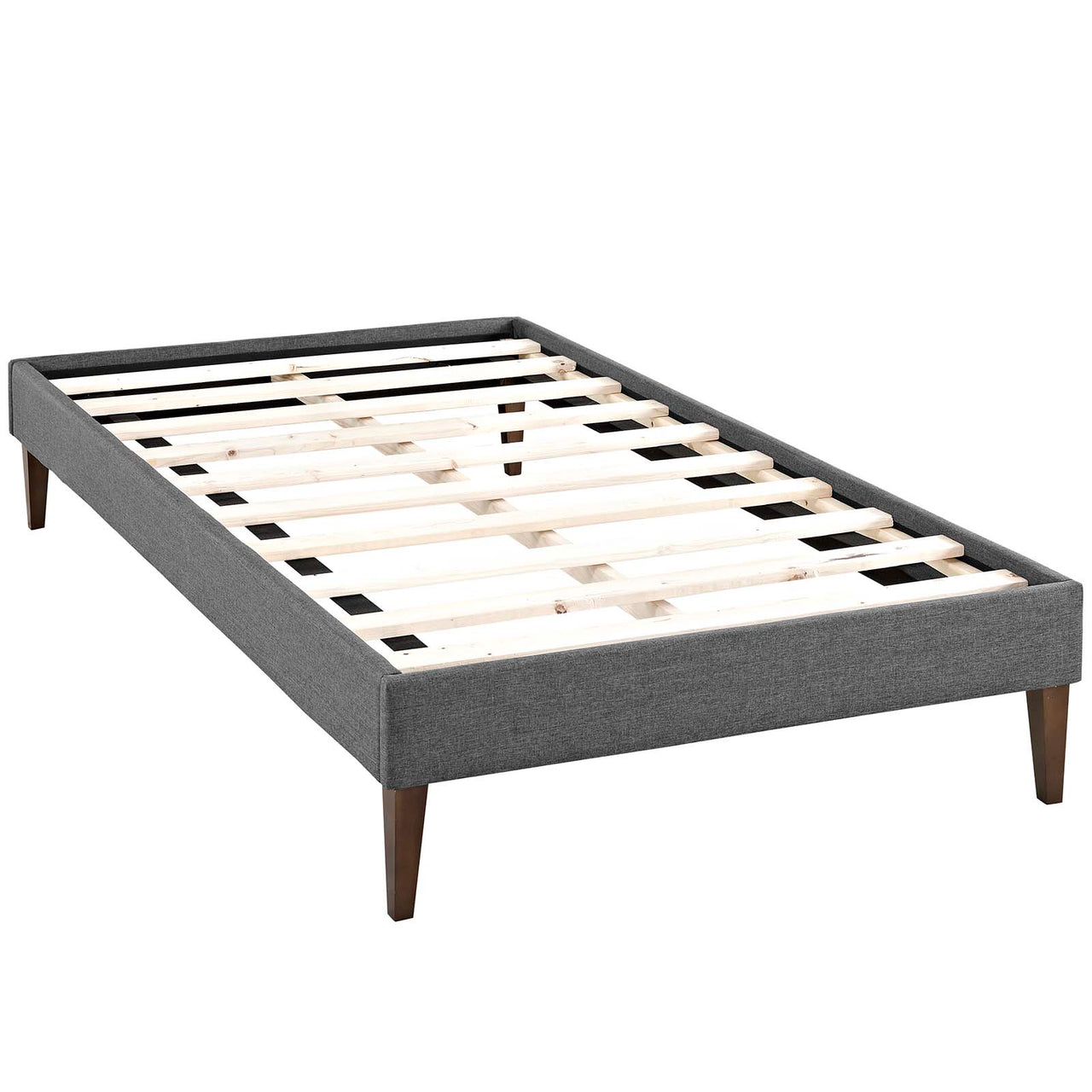 Shelley Fabric Twin Bed Frame, Gray
