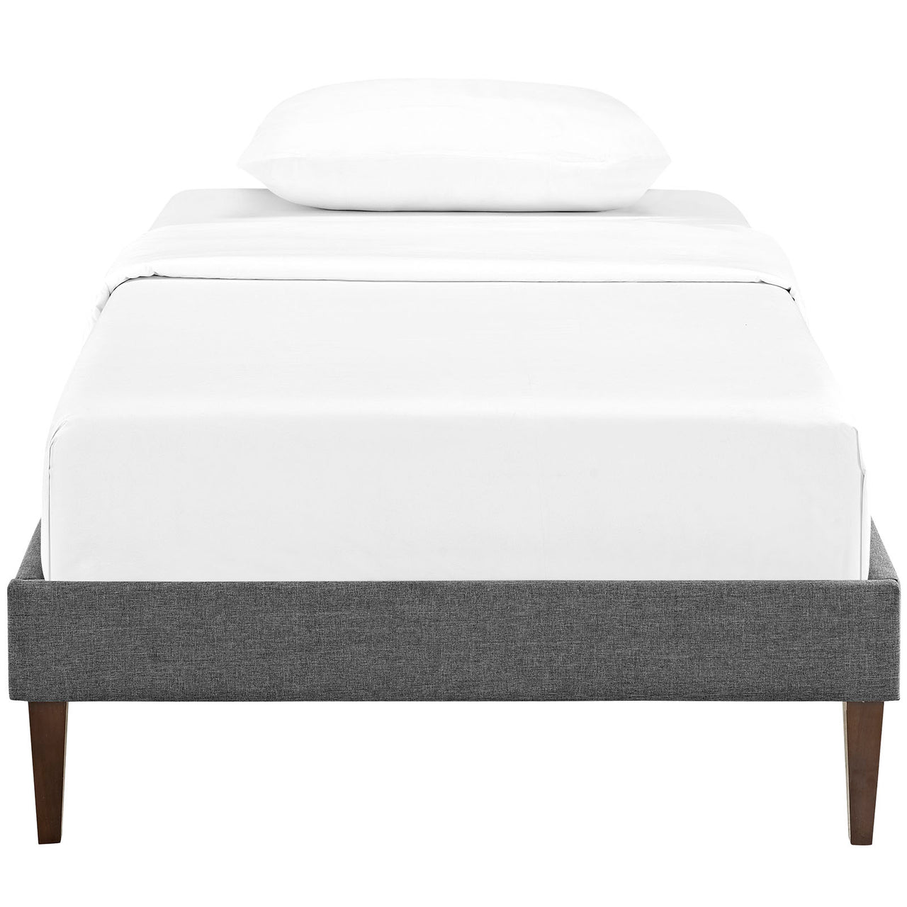 Shelley Fabric Twin Bed Frame, Gray