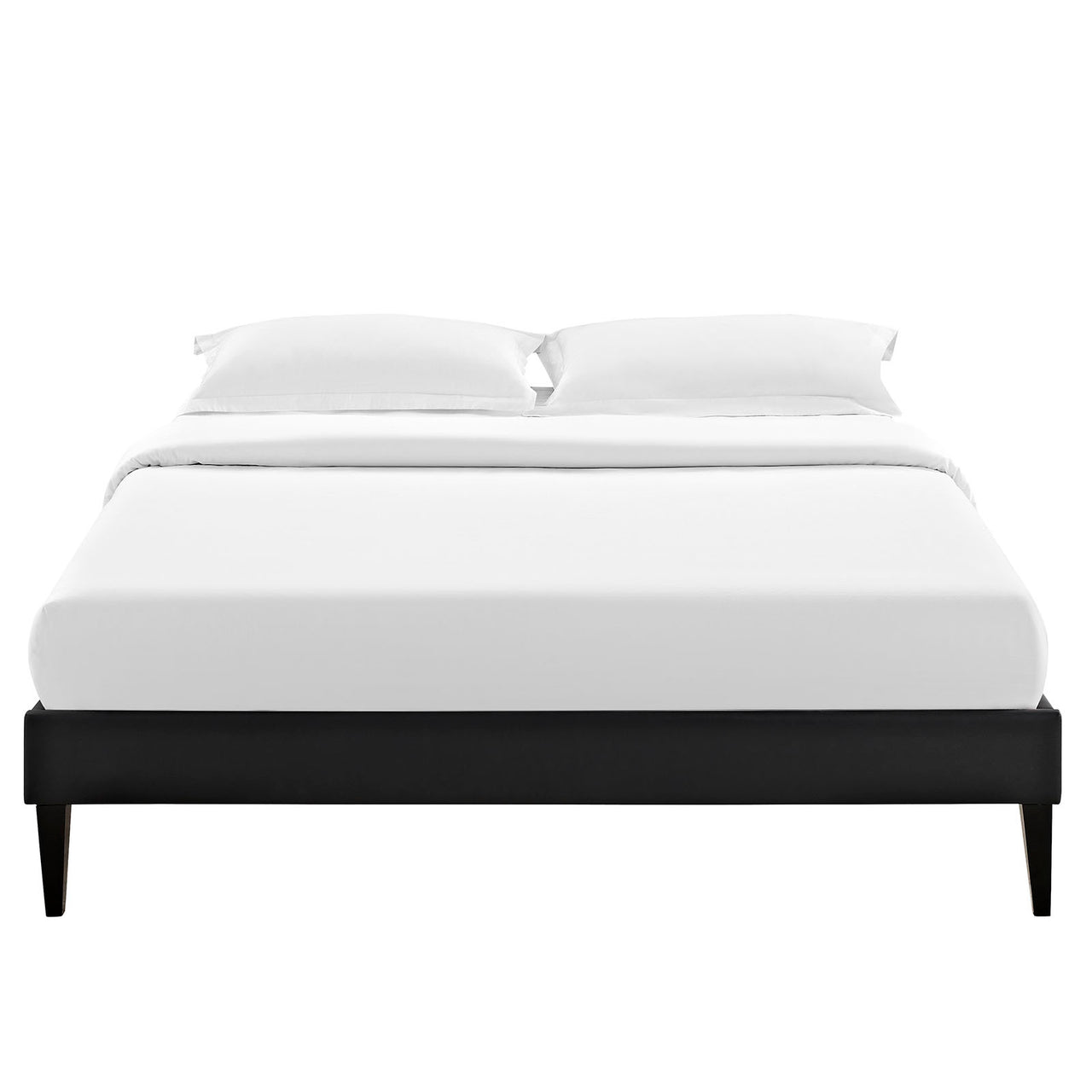 Shelley Eco-Leather Full Bed Frame, Black