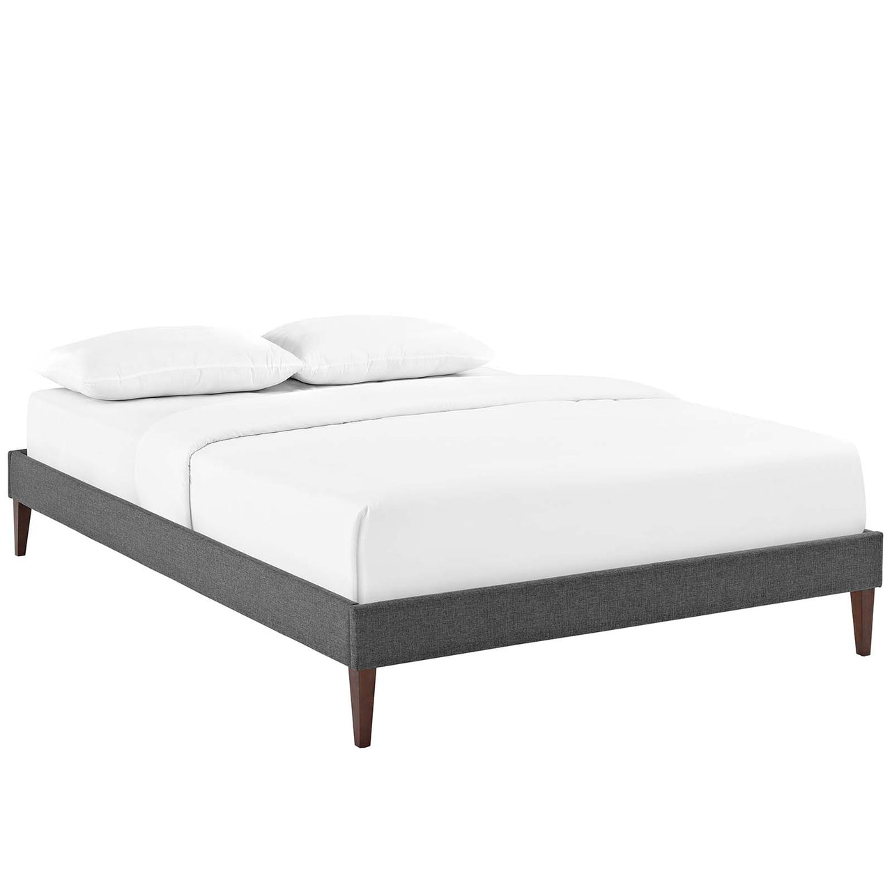 Shelley Fabric Full Bed Frame, Gray