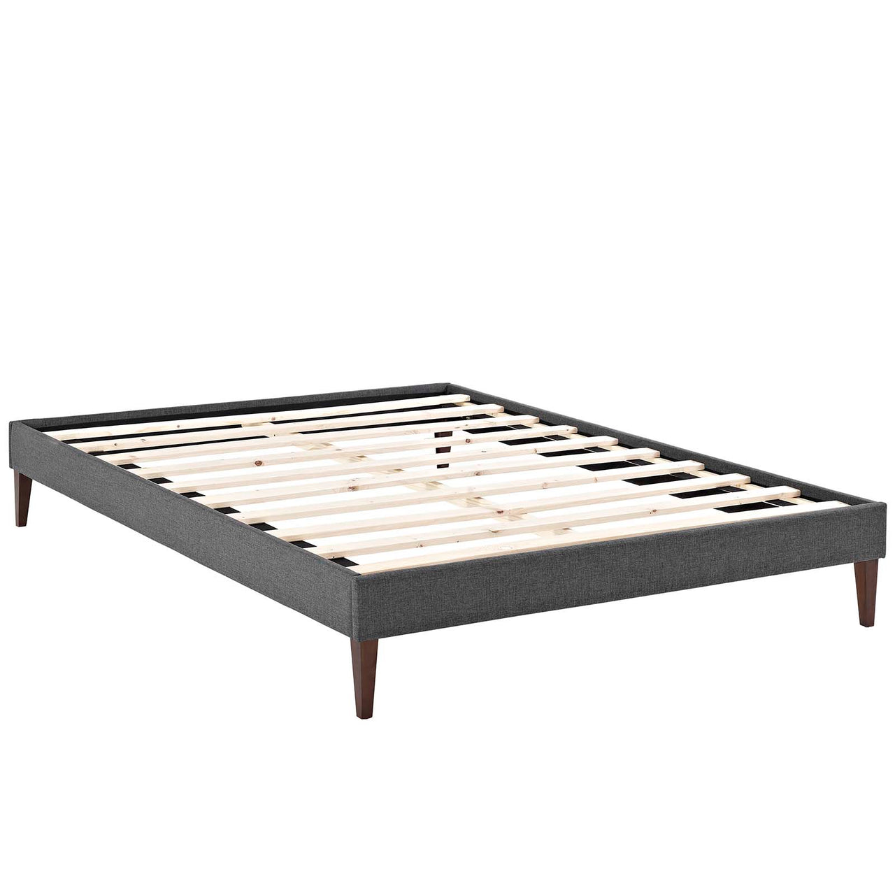 Shelley Fabric Full Bed Frame, Gray