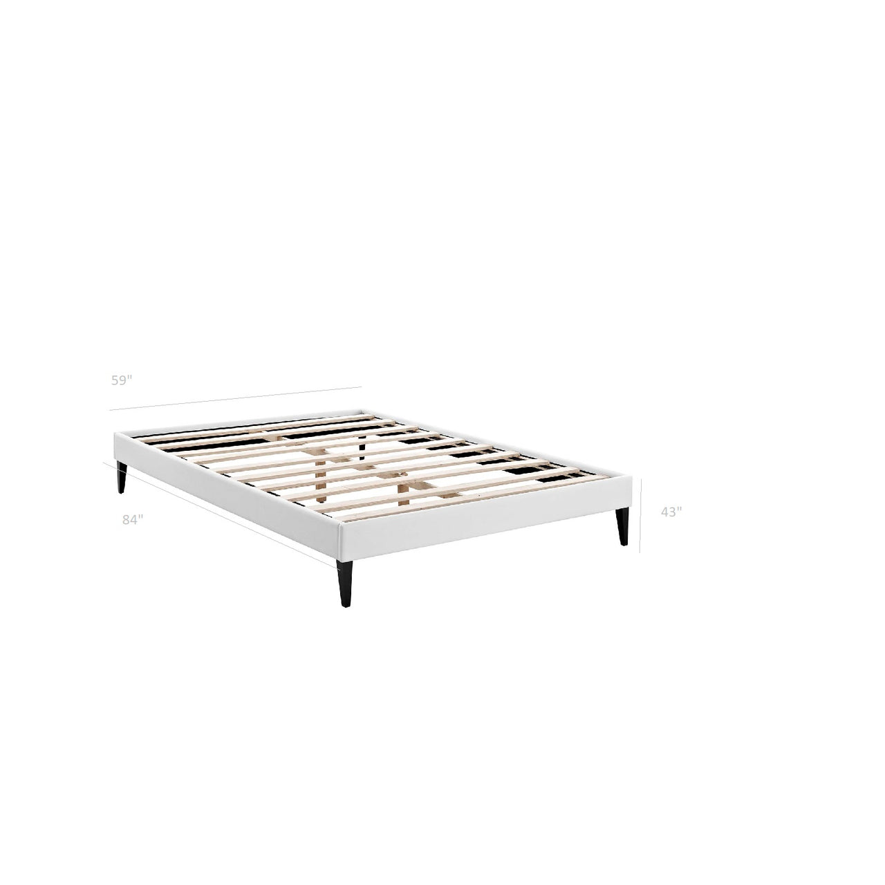 Shelley Eco-Leather Queen Bed Frame, White
