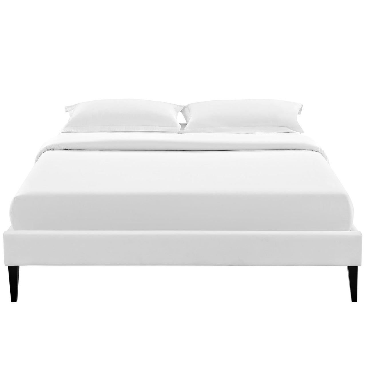 Shelley Eco-Leather Queen Bed Frame, White