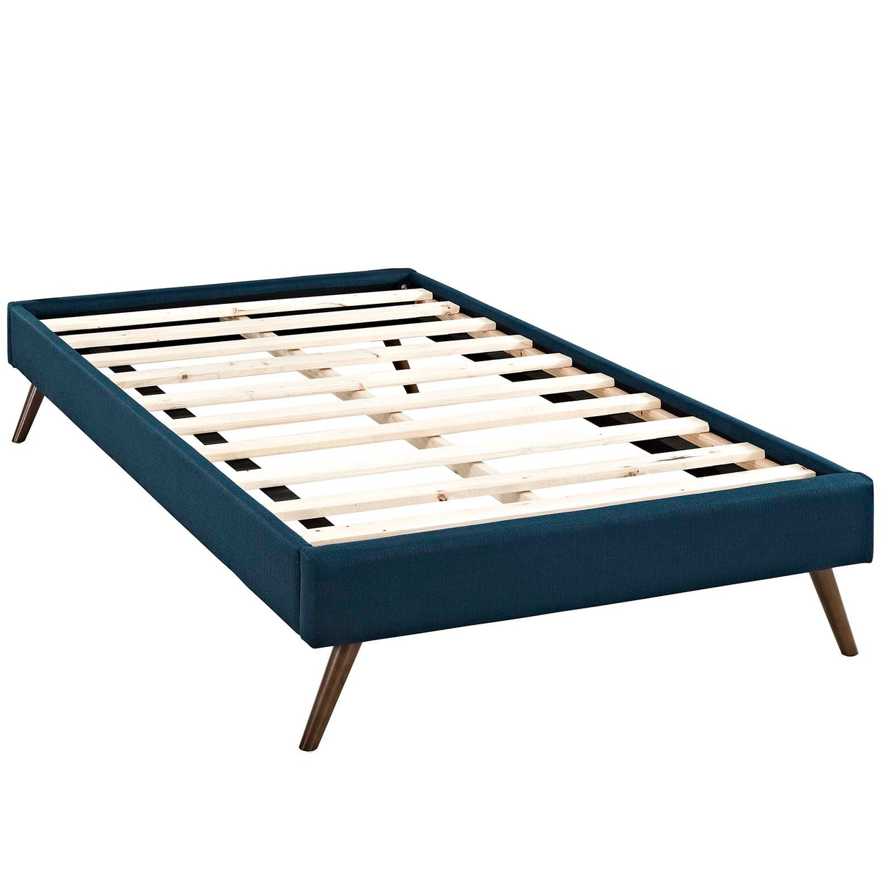 Elena Upholstered Twin Bed Frame, Azure