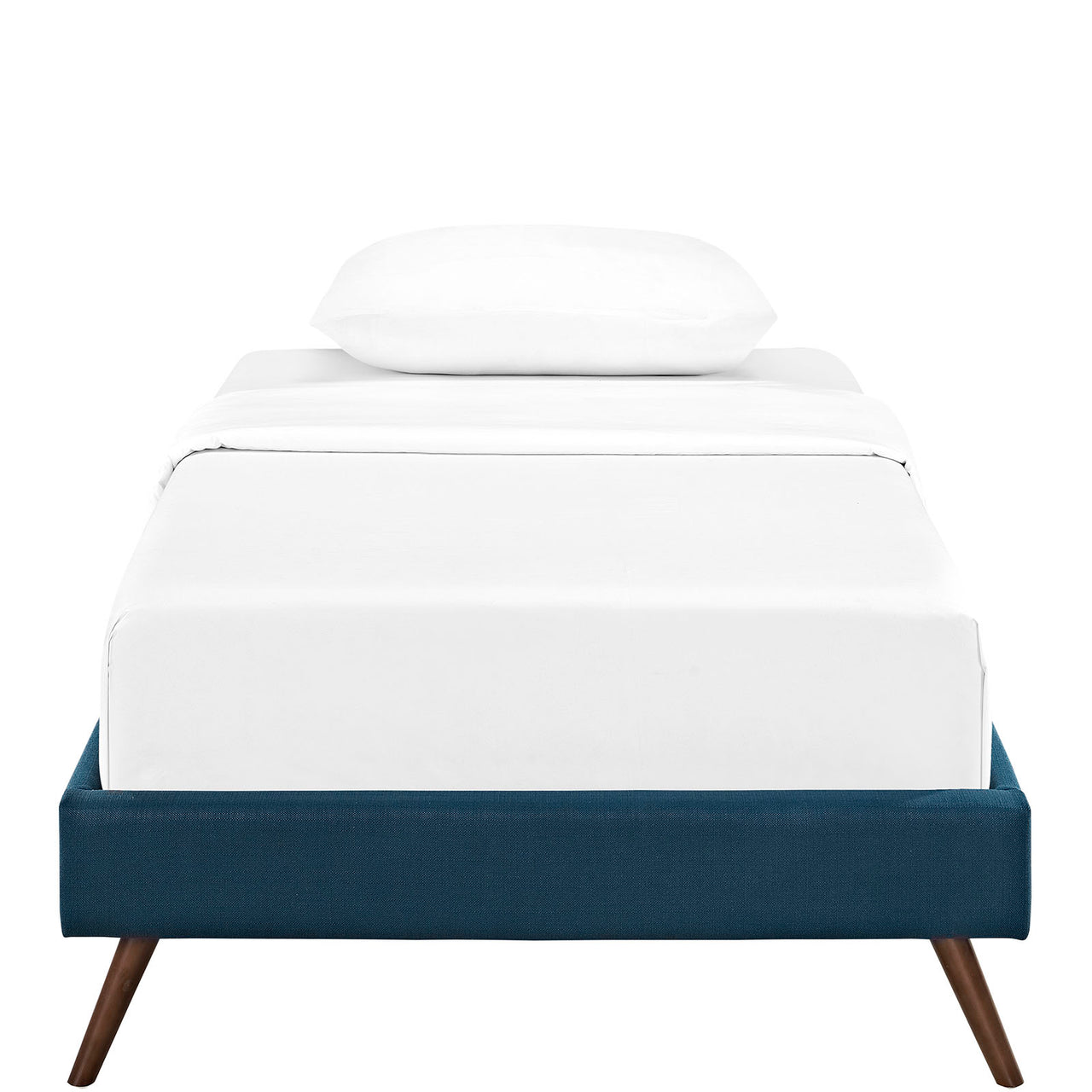 Elena Upholstered Twin Bed Frame, Azure