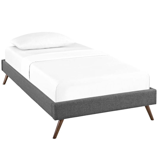 Elena Upholstered Twin Bed Frame, Gray