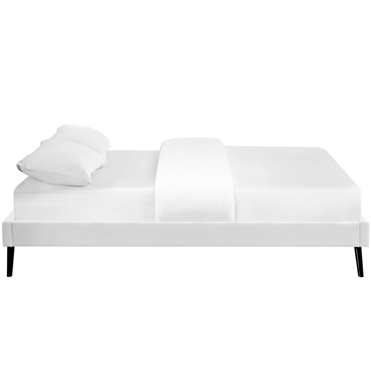 Elena Eco-Leather Full Bed Frame, White
