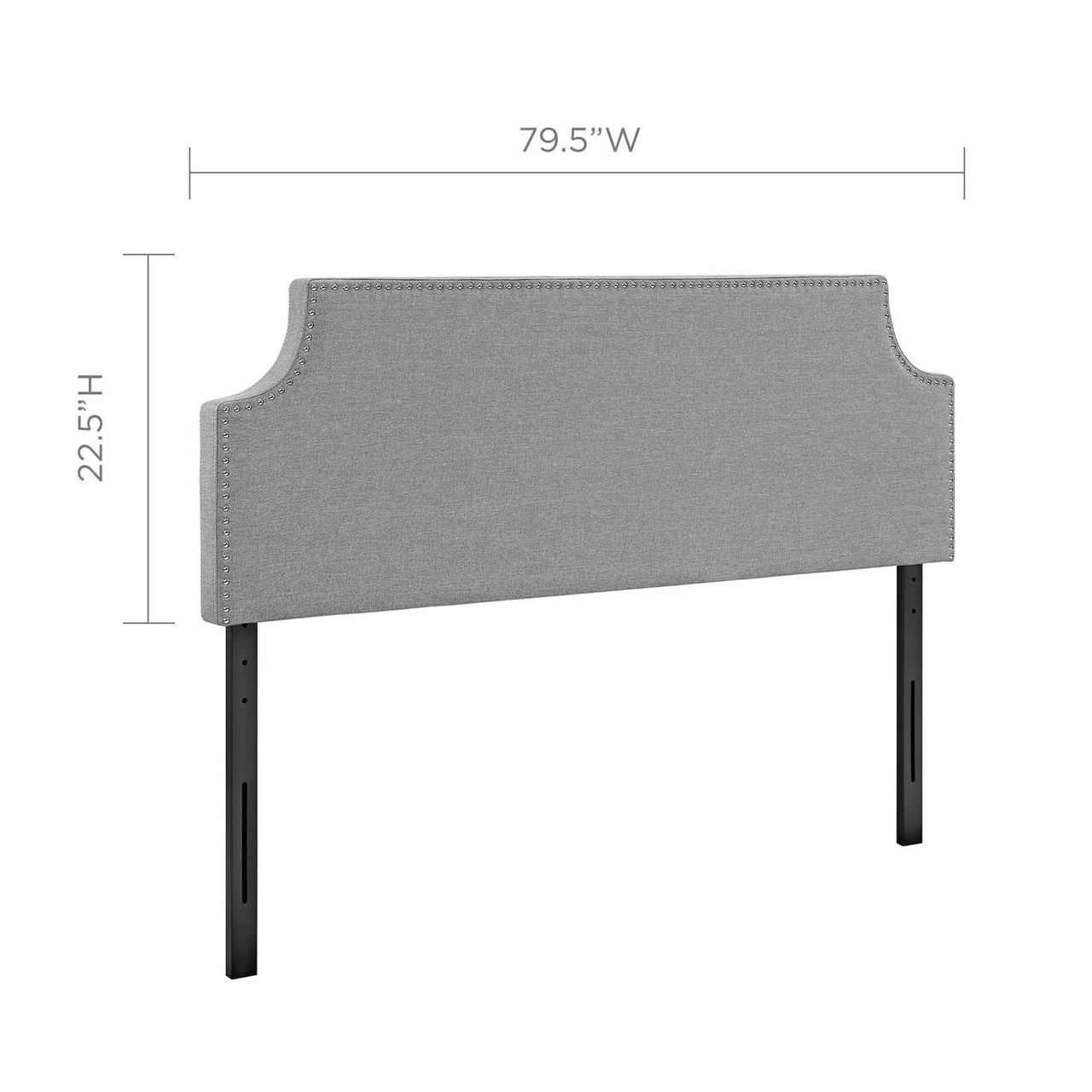 Laurel Fabric King Headboard, Gray