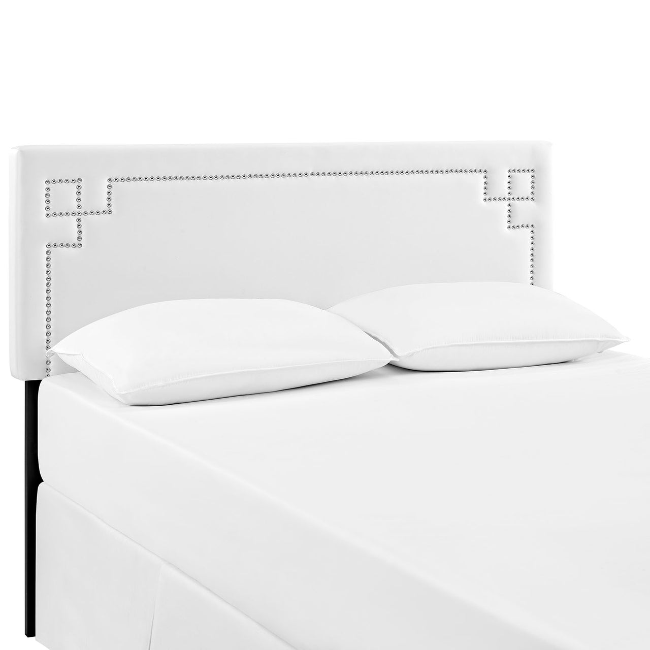 Dazzle Eco-Leather Queen Headboard, White