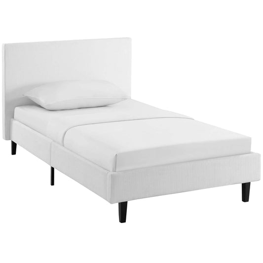 Arden Fabric Twin Bed, White