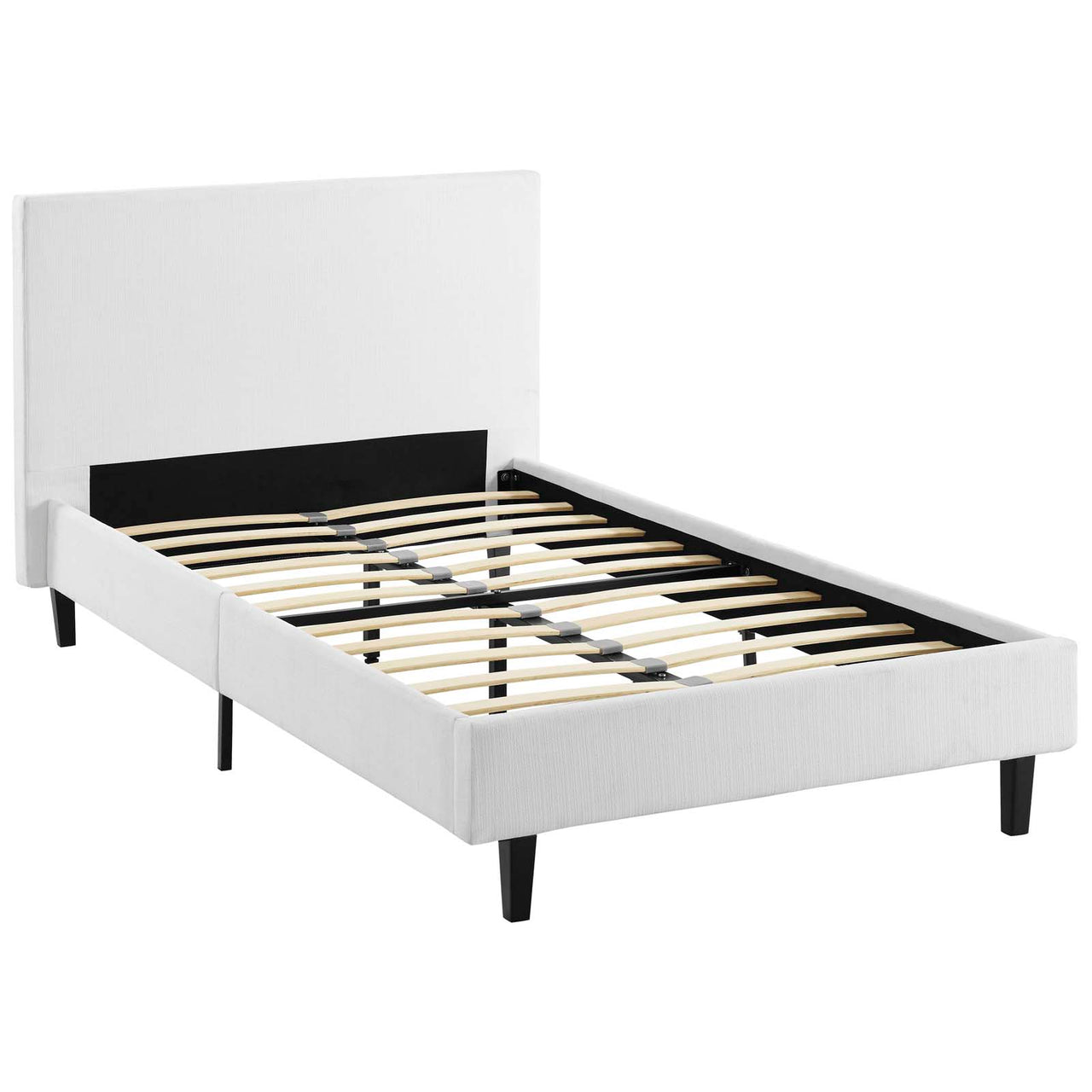 Arden Fabric Twin Bed, White