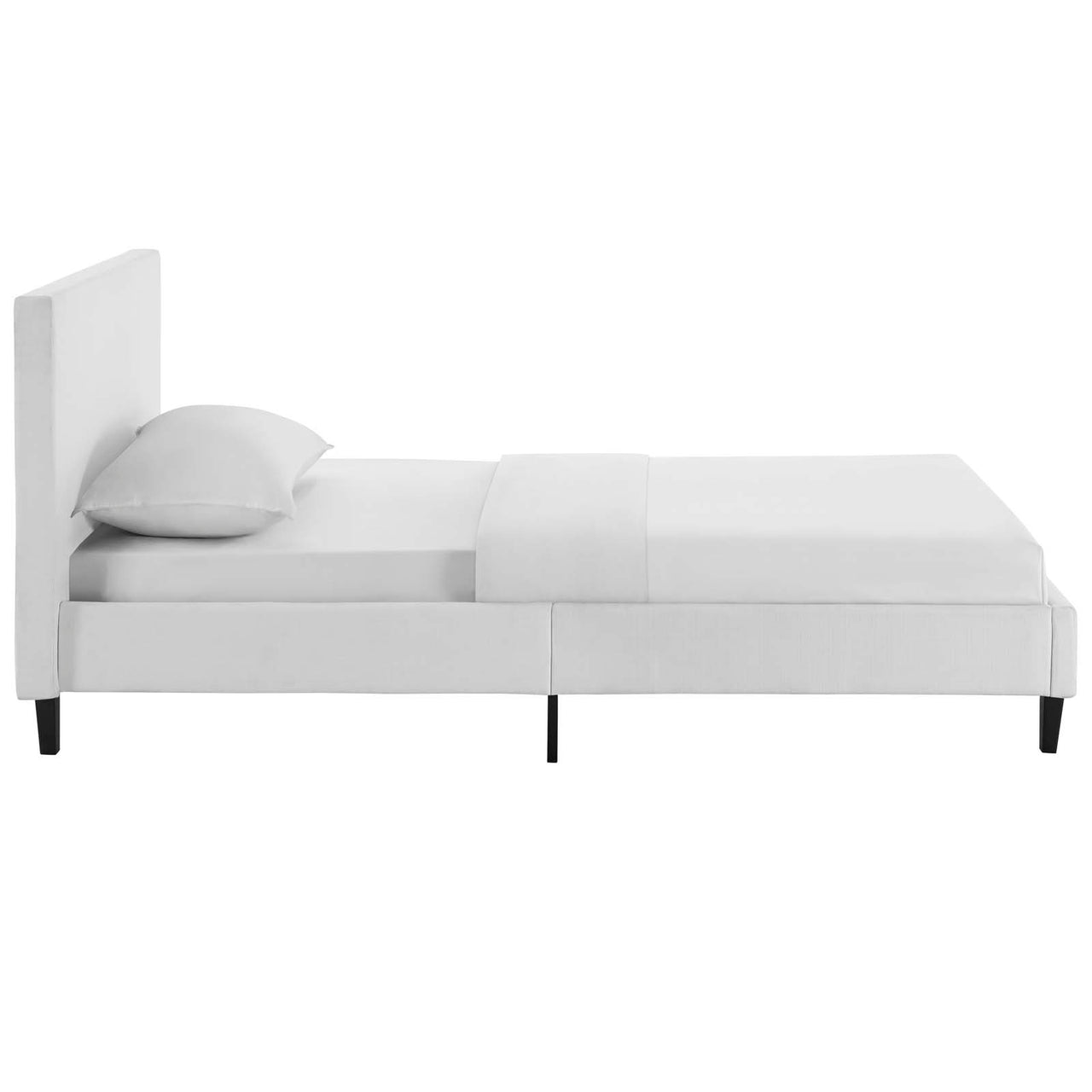 Arden Fabric Twin Bed, White