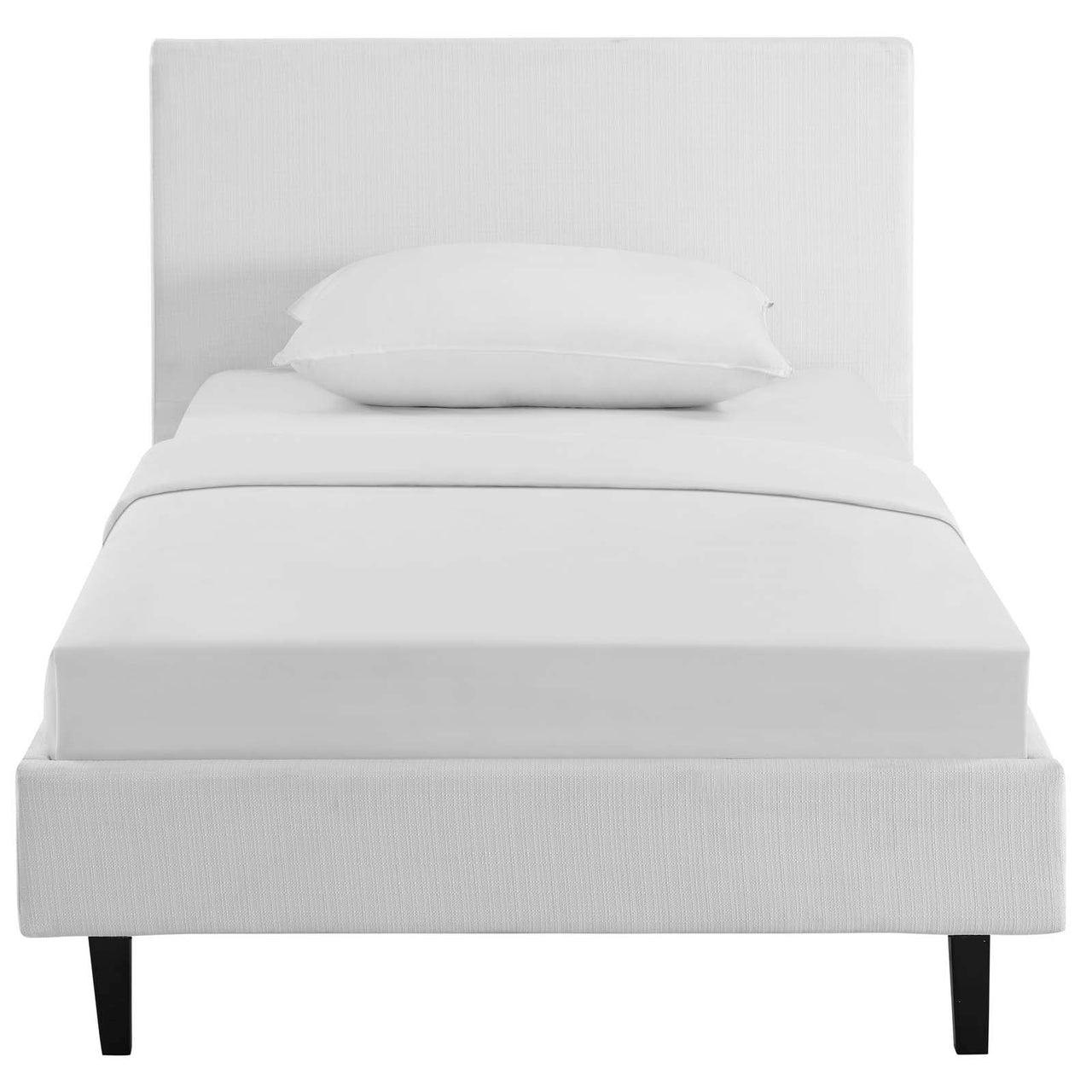 Arden Fabric Twin Bed, White