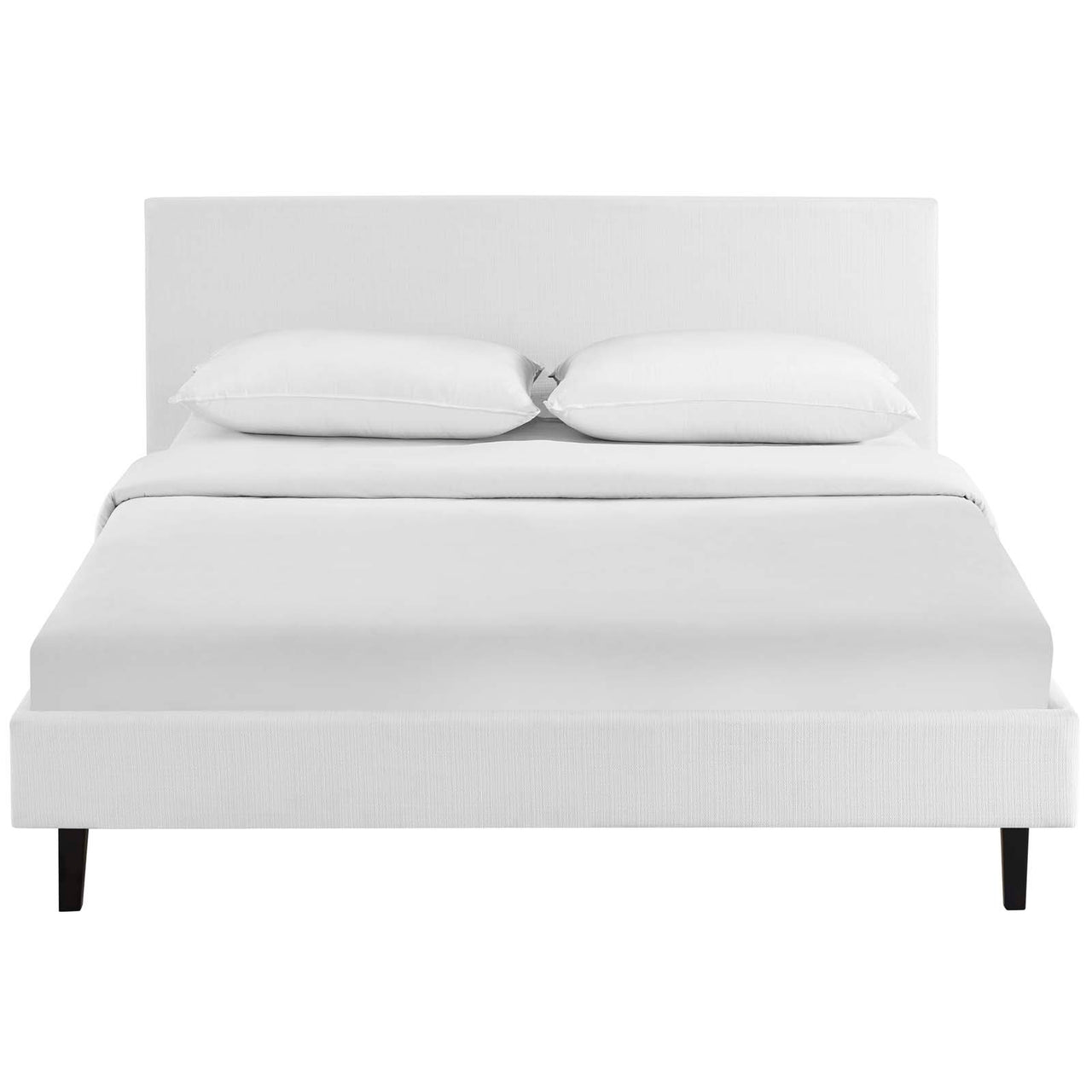 Arden Fabric Full Bed, White