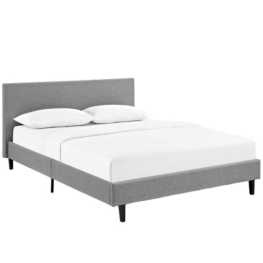 Arden Fabric Queen Bed, Light Gray