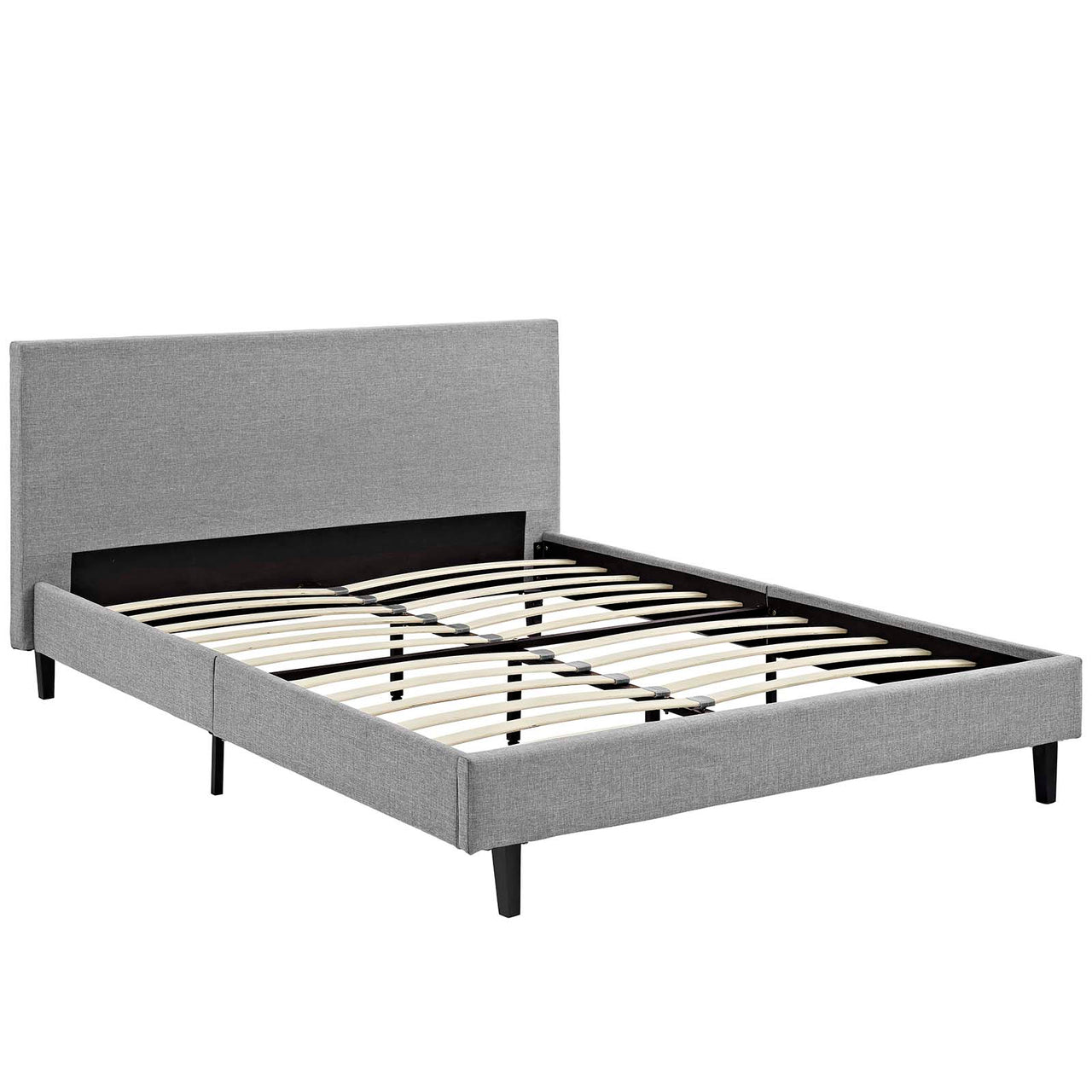 Arden Fabric Queen Bed, Light Gray