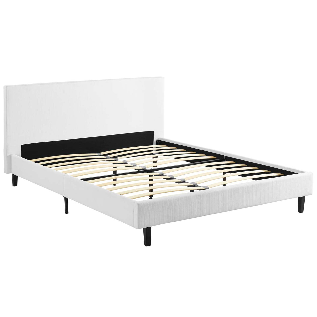 Arden Fabric Queen Bed, White